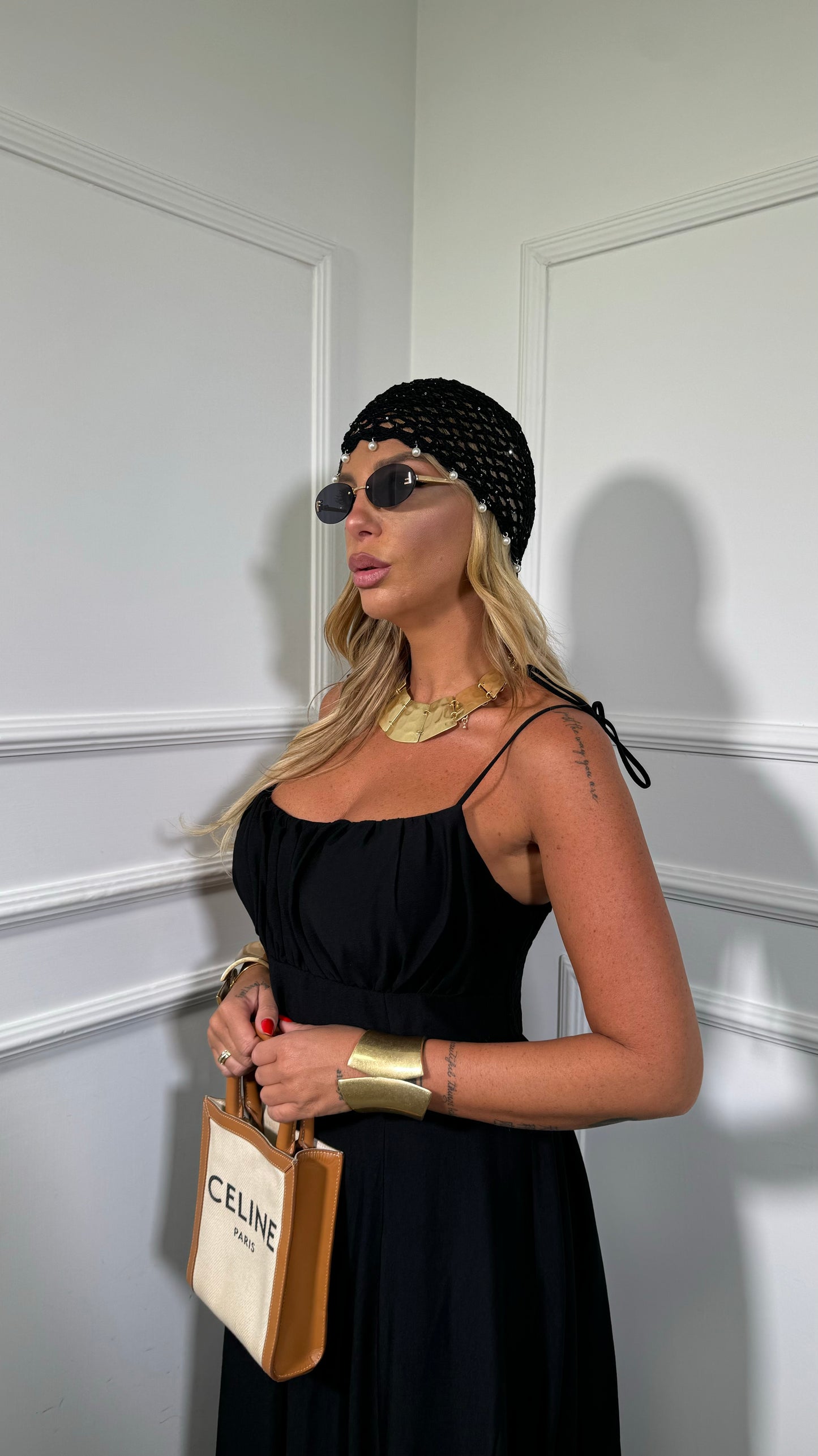 Abito midi misto lino (curvy) Ariel nero 333