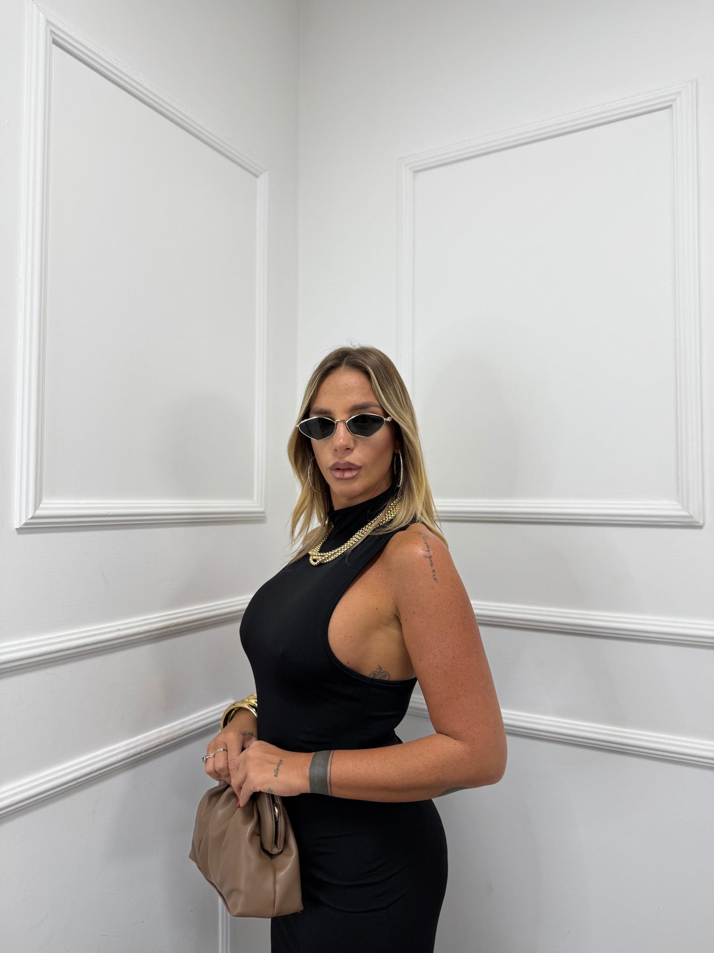 Abito midi Sofy nero 25756