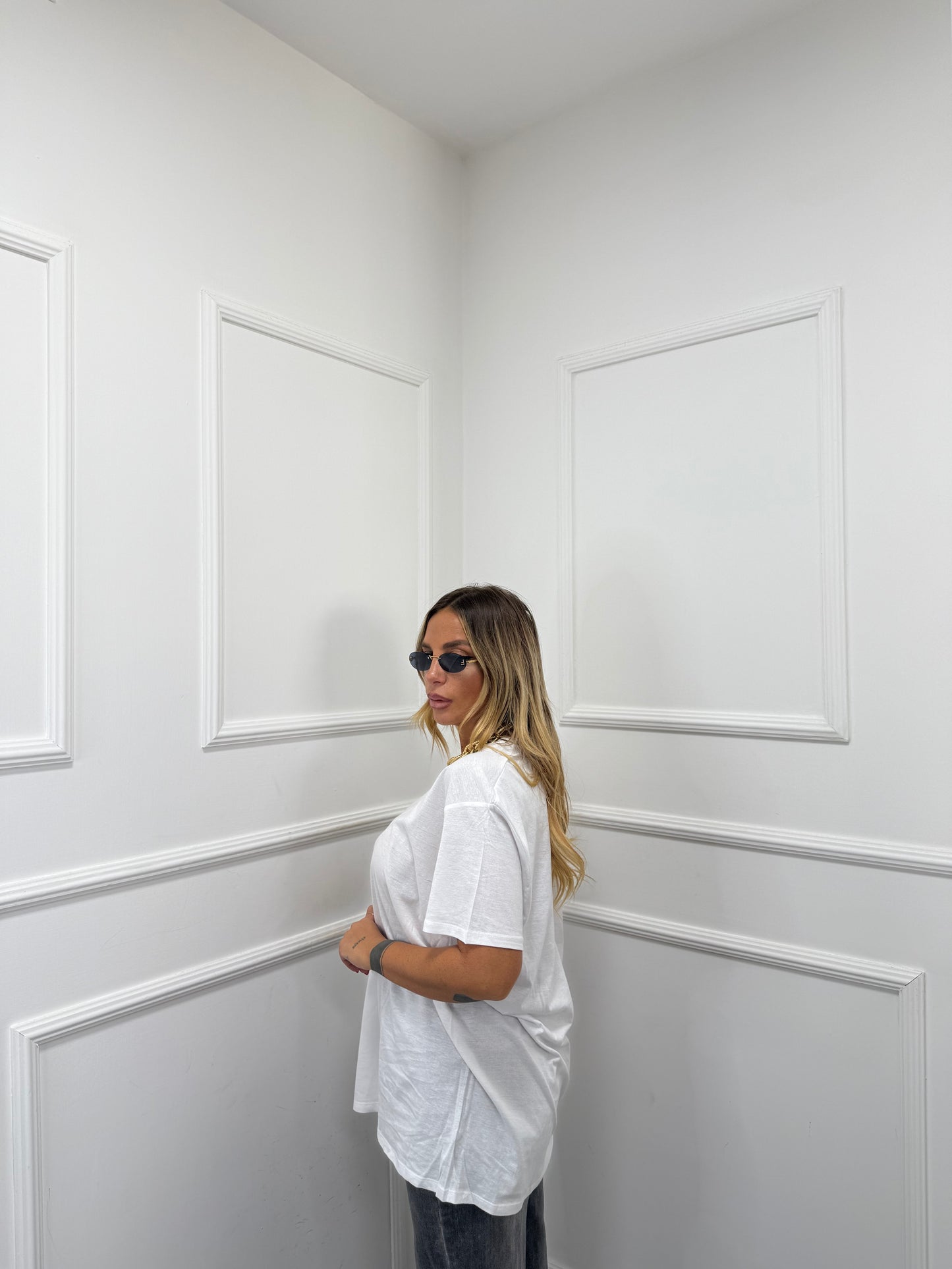 Maxi t-shirt oversize basic bianca