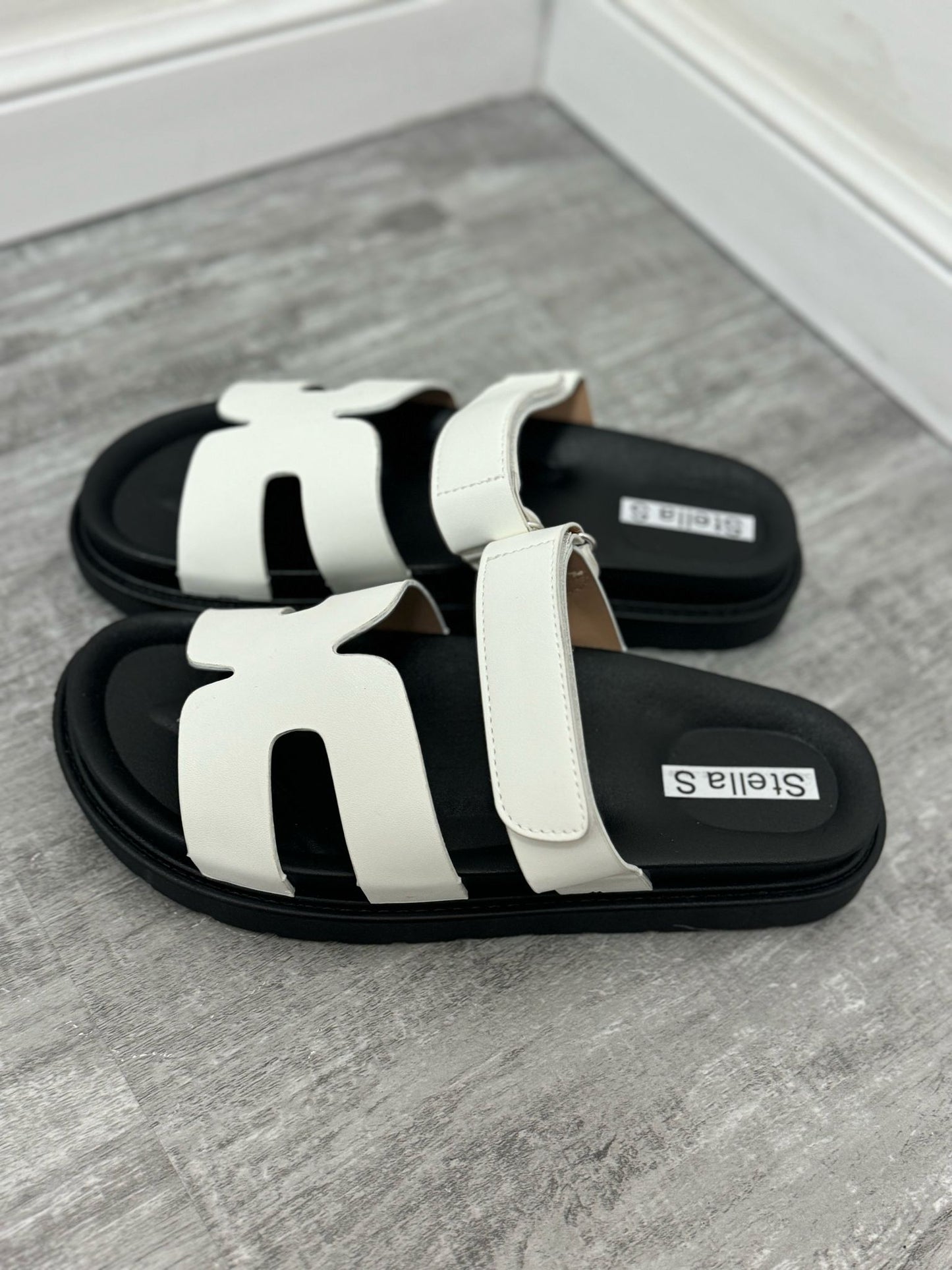 Ciabatta strappo mod Hermès bianco