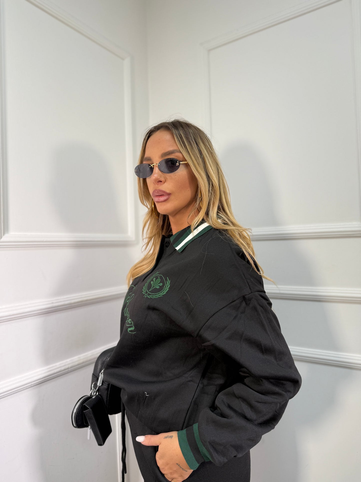 Coordinato in tuta Player nero rt701