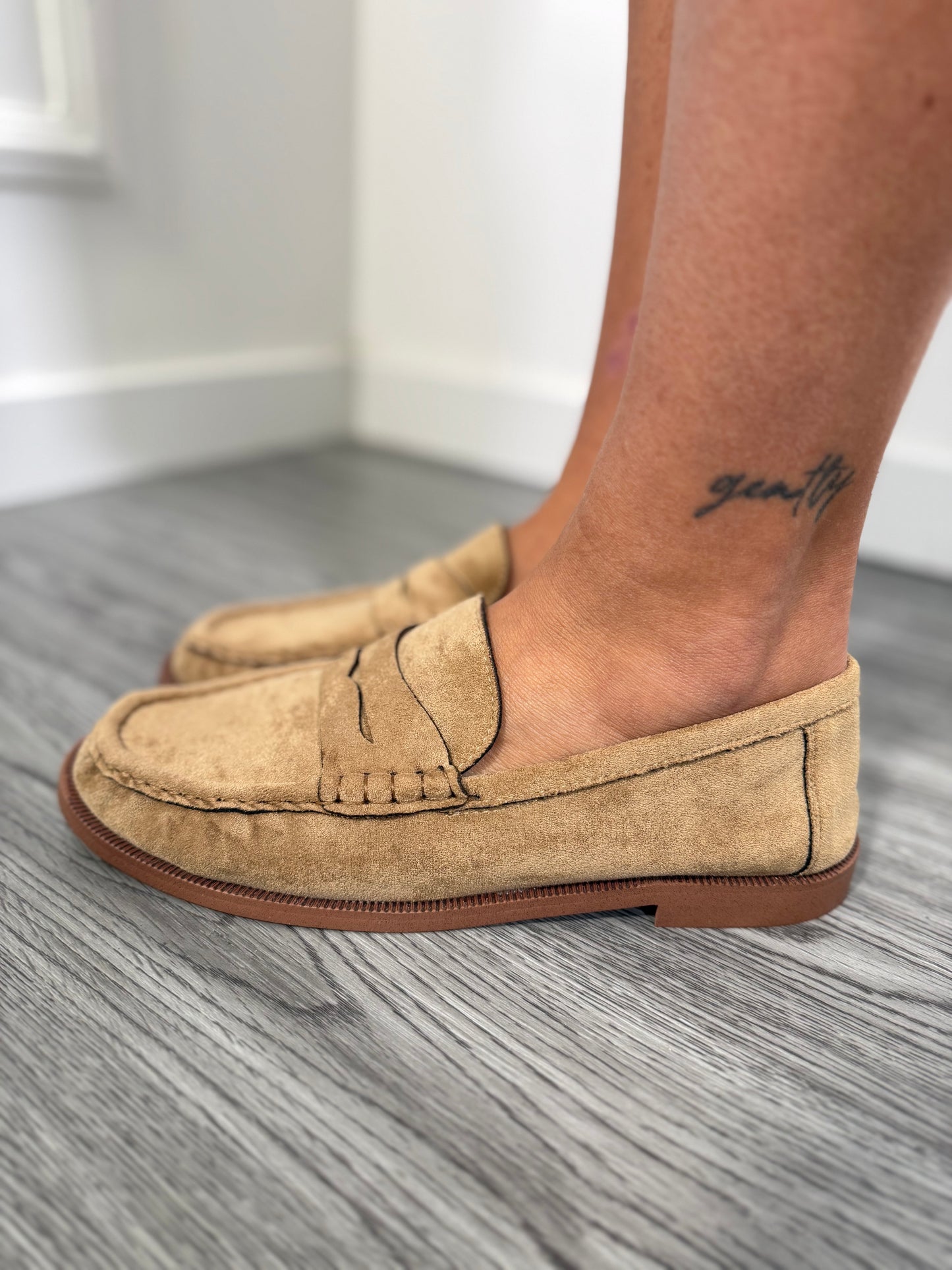 Mocassino eco camoscio camel ru003