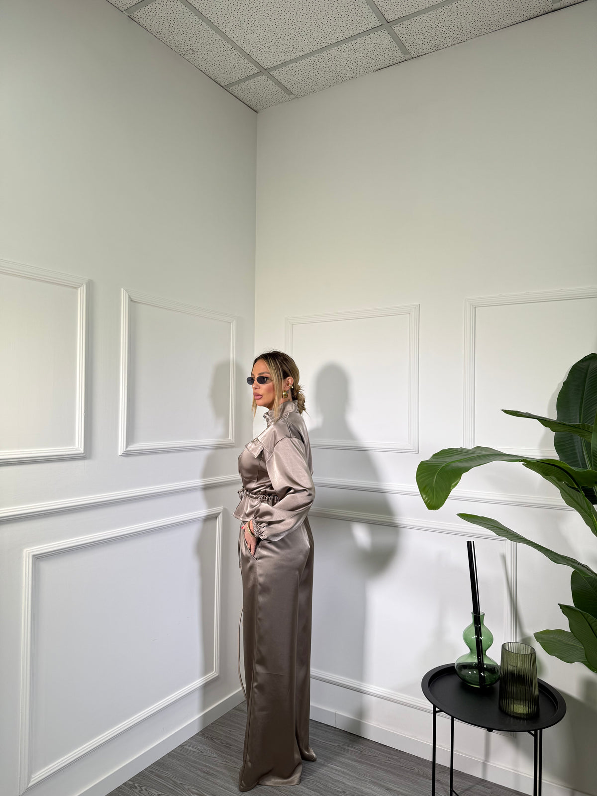 Coordinato in satin Amanda taupe hp9206