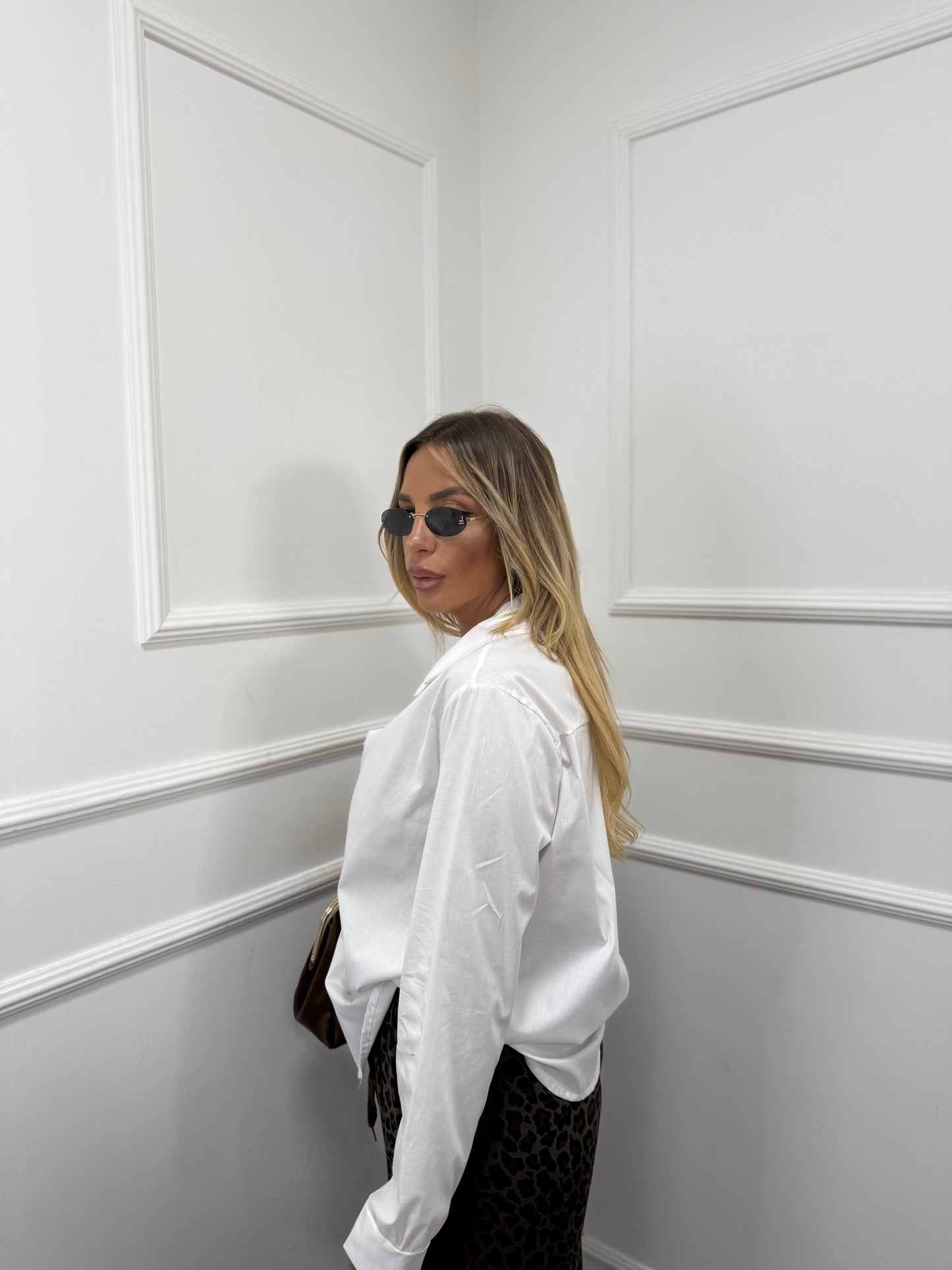 Camicia in cotone Work bianca 3264