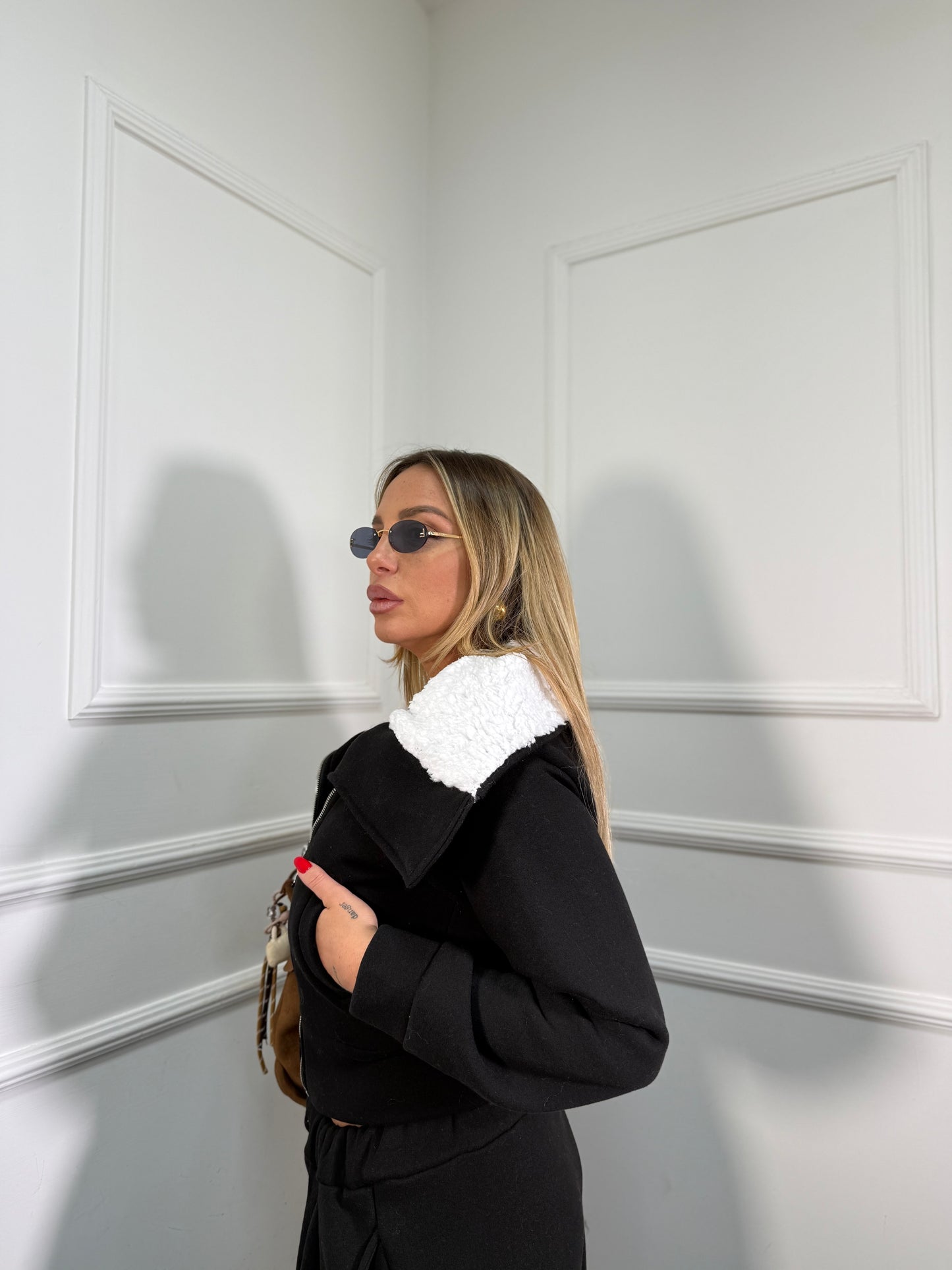 Coordinato tuta Teddy nero 22658