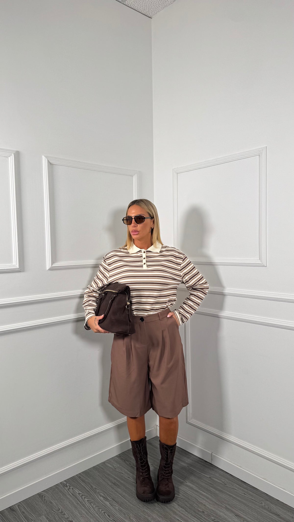 Bermuda in crepe Brooklyn terracotta 2810