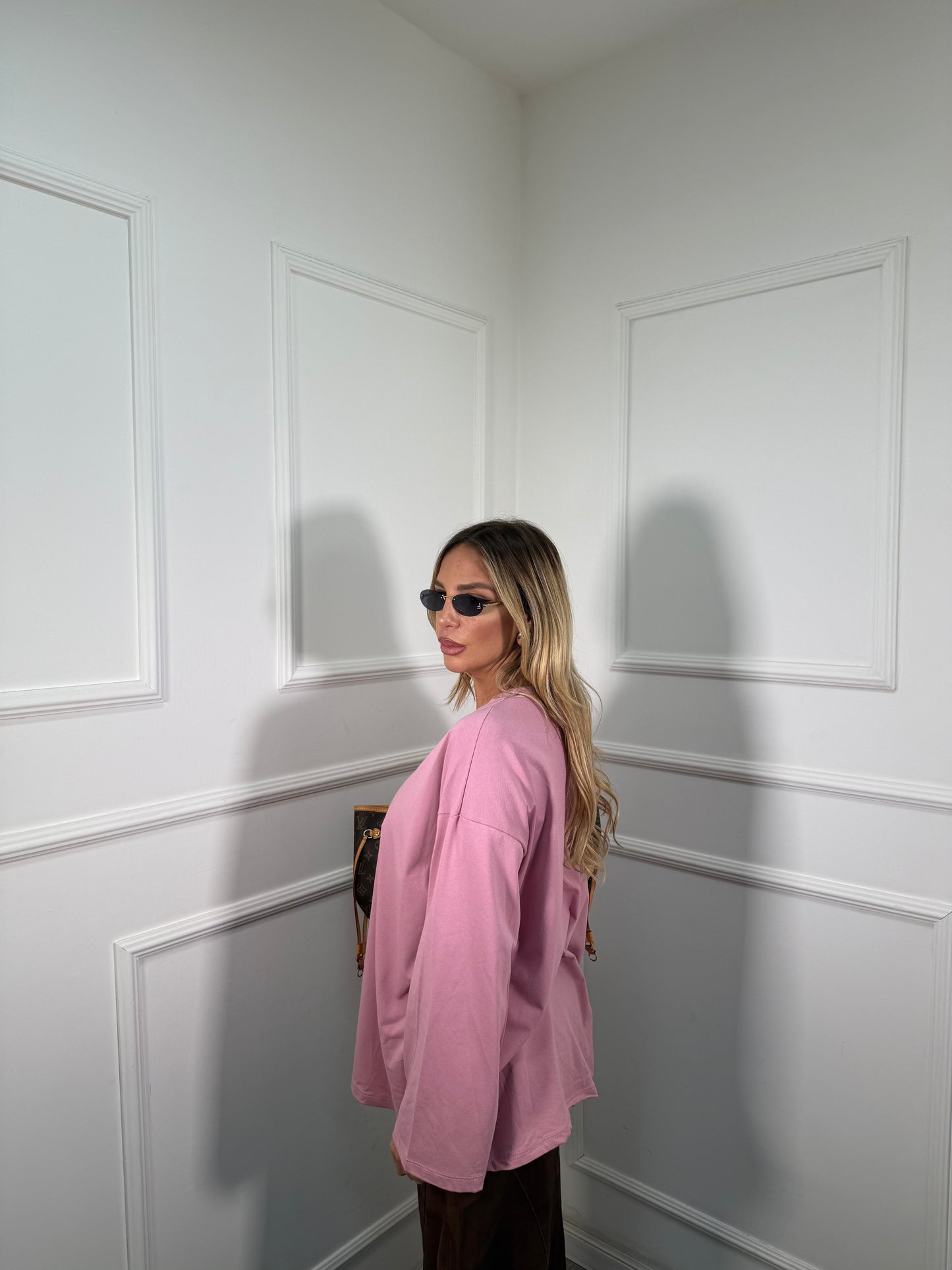 Shirt in cotone manica campana Crissy rosa bubble 22640