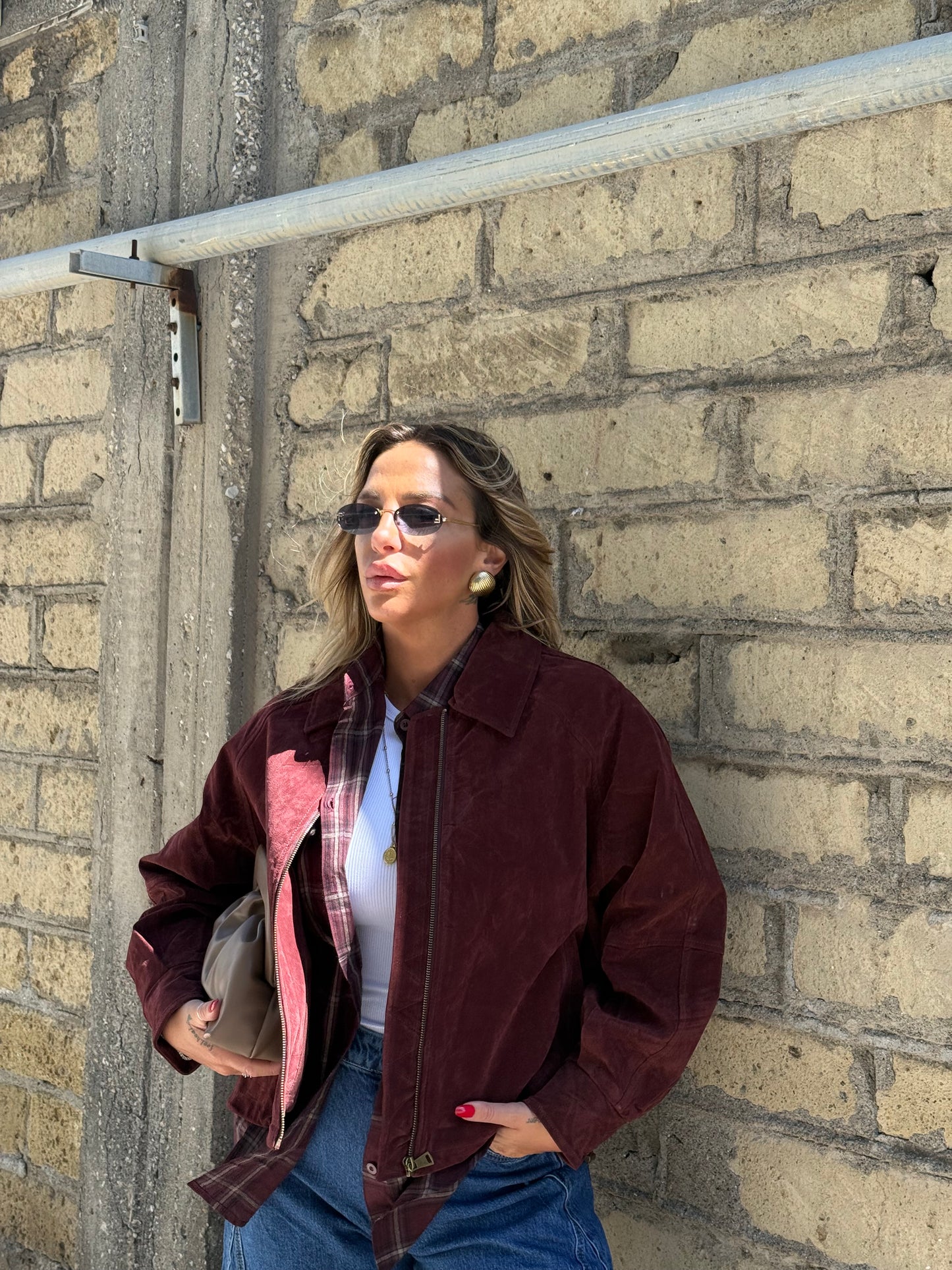 Bomber ecocamoscio Brenda vinaccia 9184sc