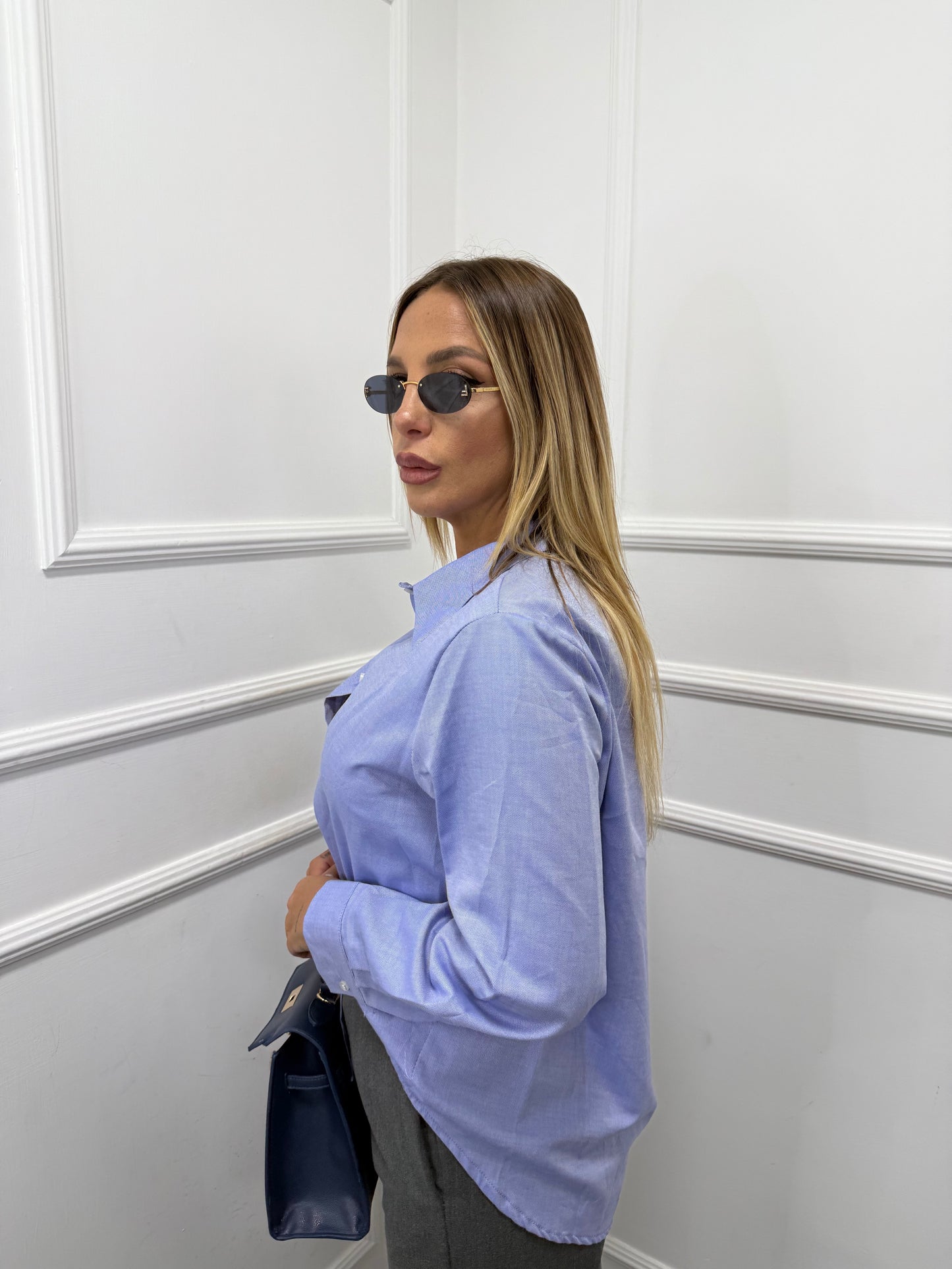 Camicia in cotone Doremi azzurra 27595