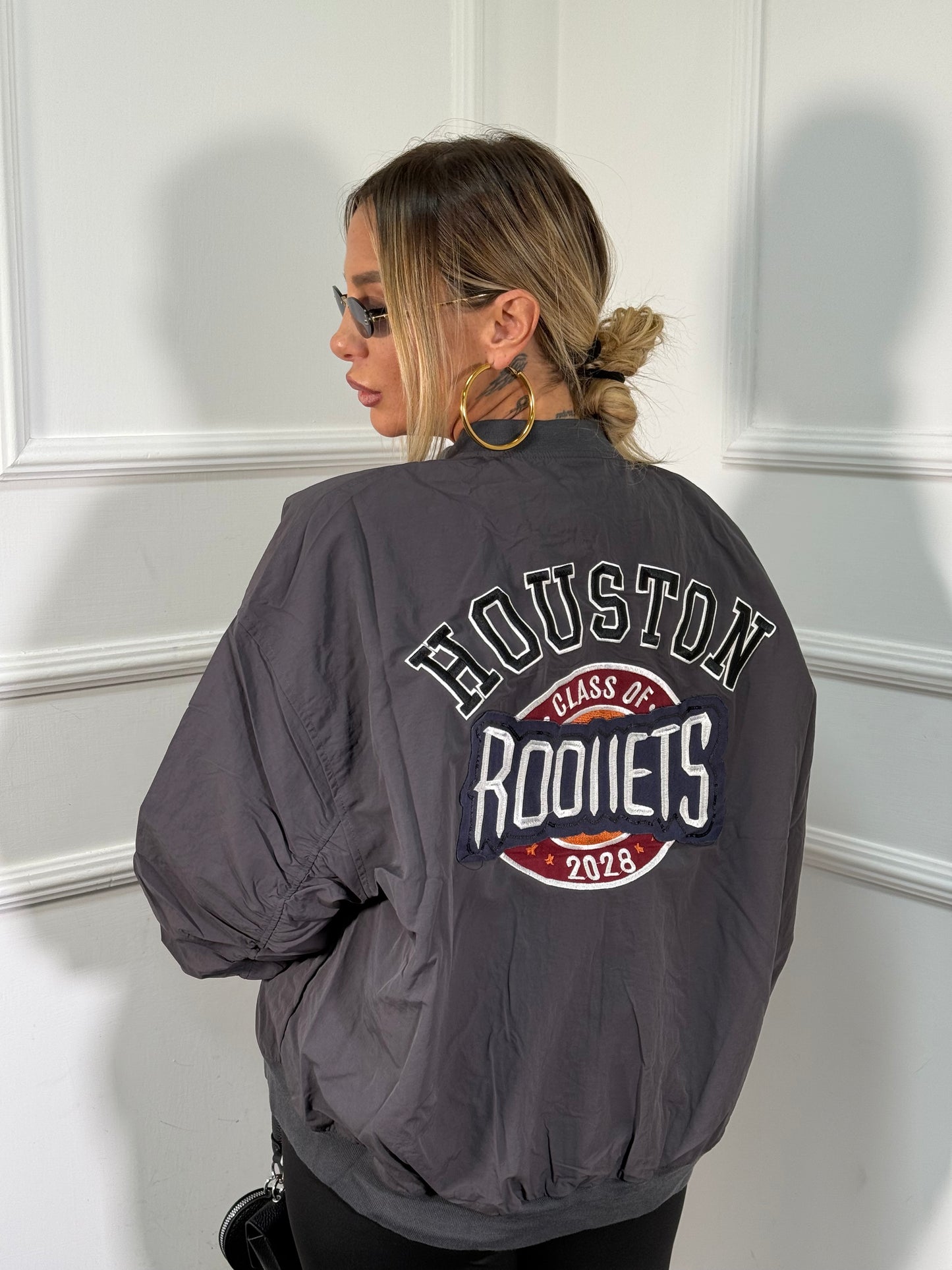 Bomber Route 66 grigio antracite premium quality yt30054