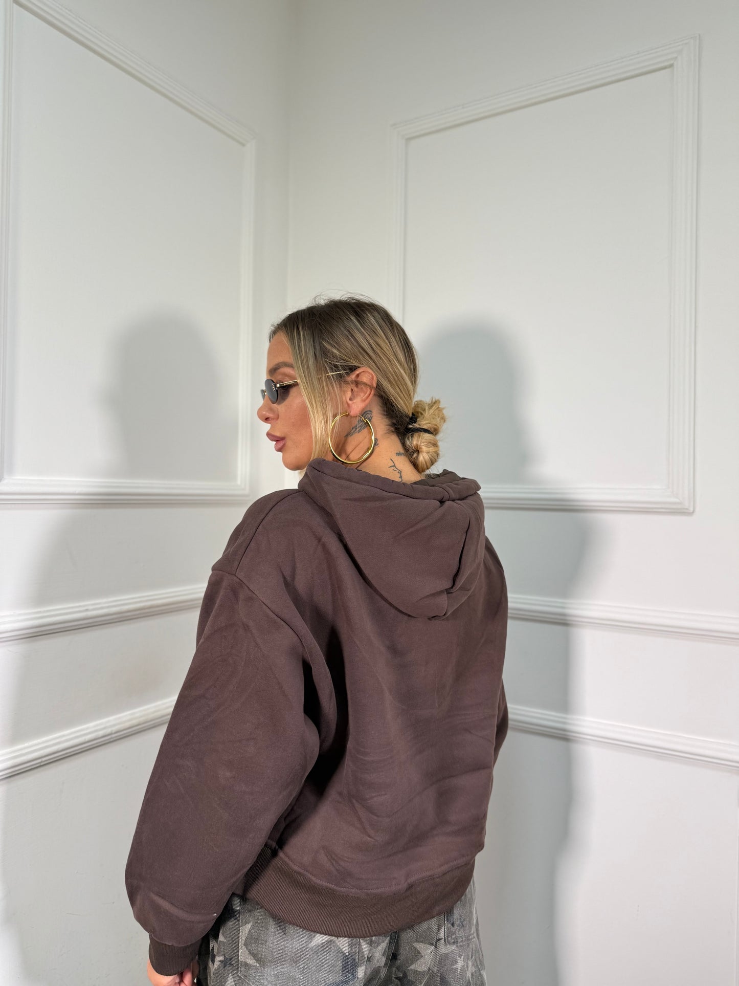 Felpa strutturata Starbucks cacao K-3703