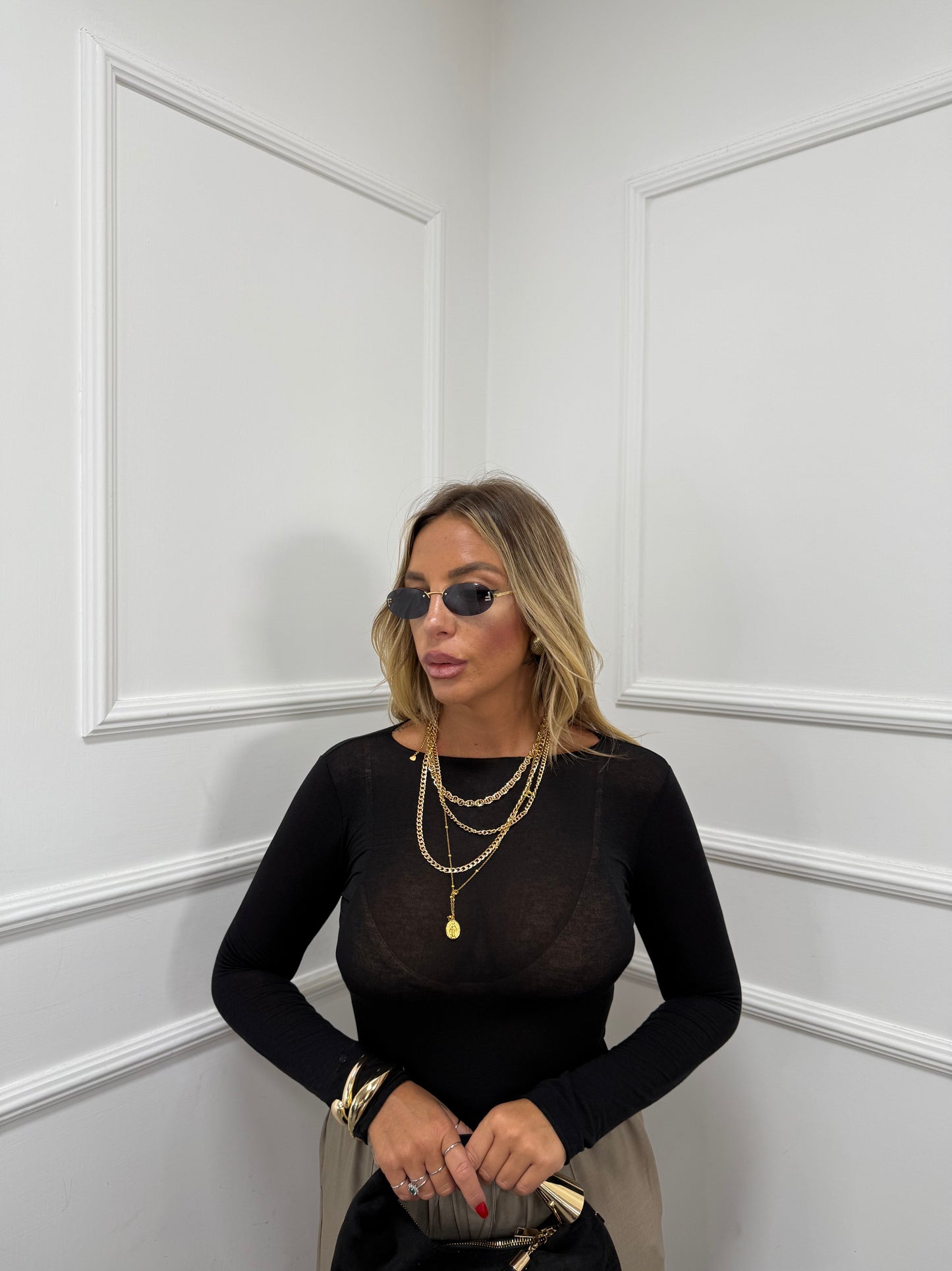 Maglia in Cashmere Life nera 21808