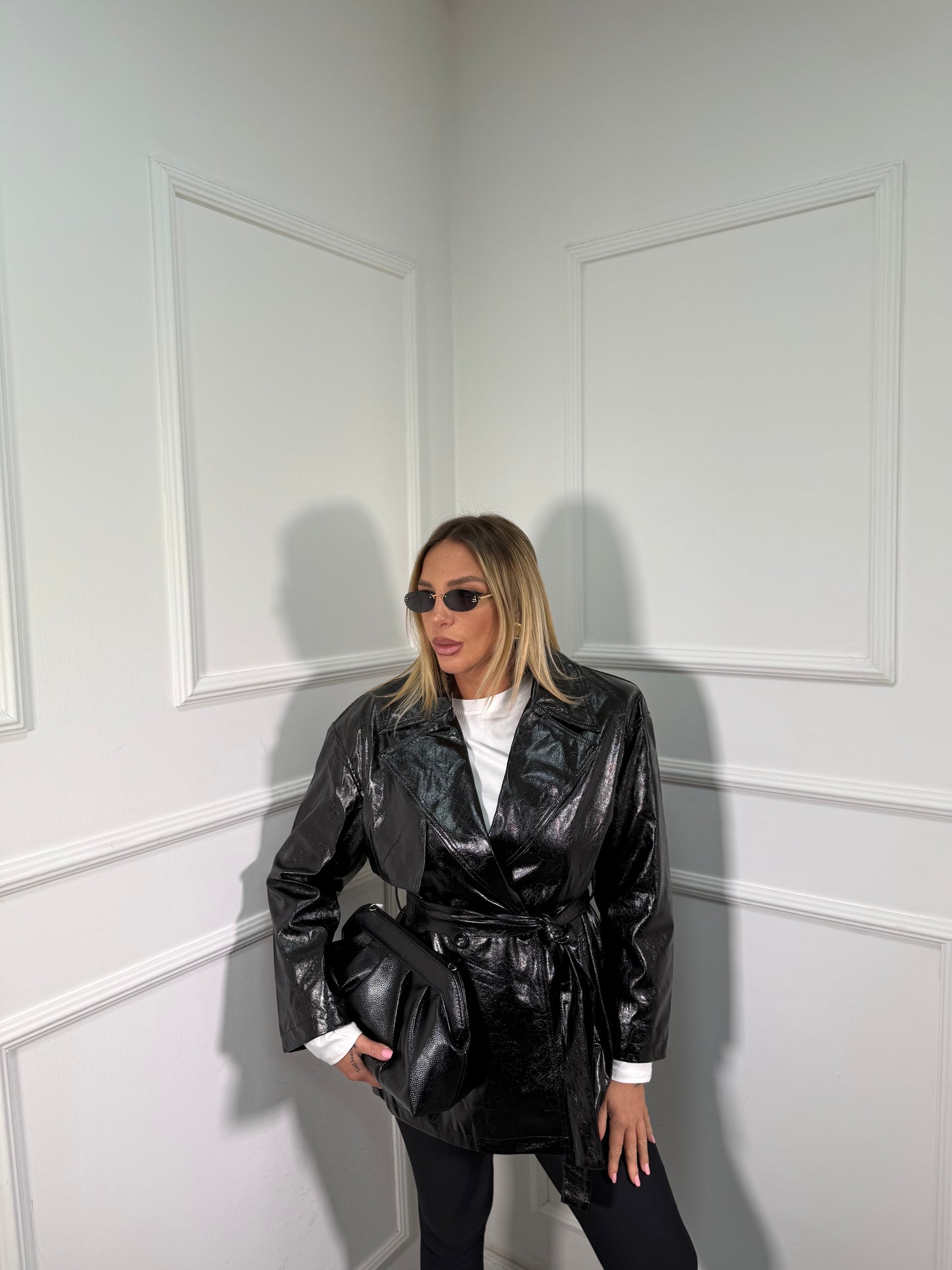 Blazer in vinile nero pu2292