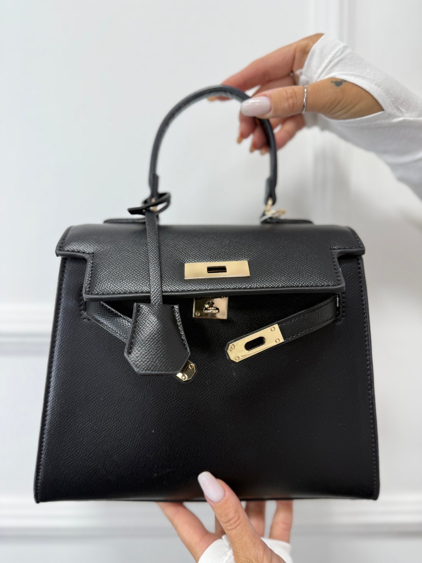 Borsa midi Kelly nera