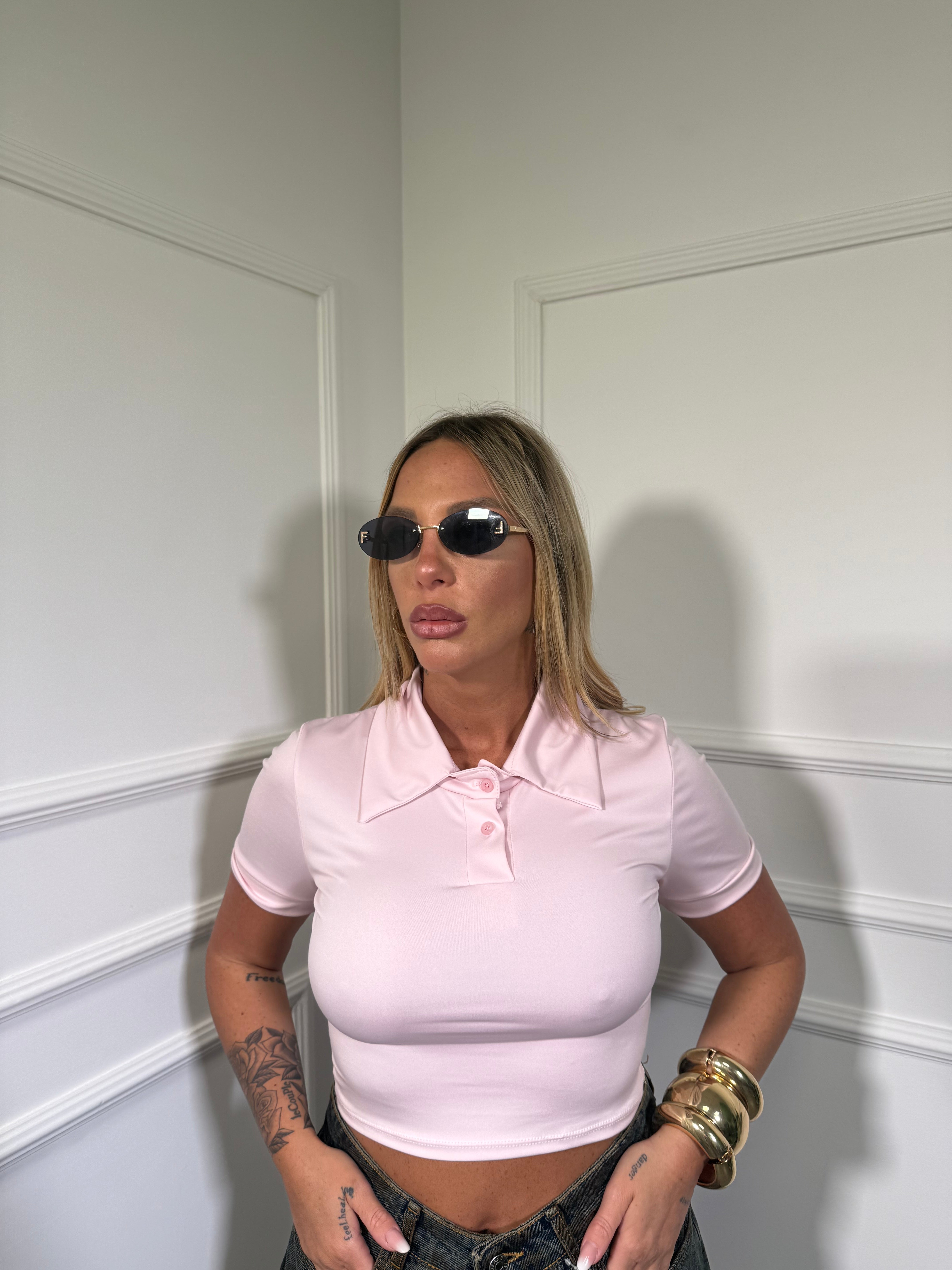 Polo in lycra crop Benny (vari colori) 0808