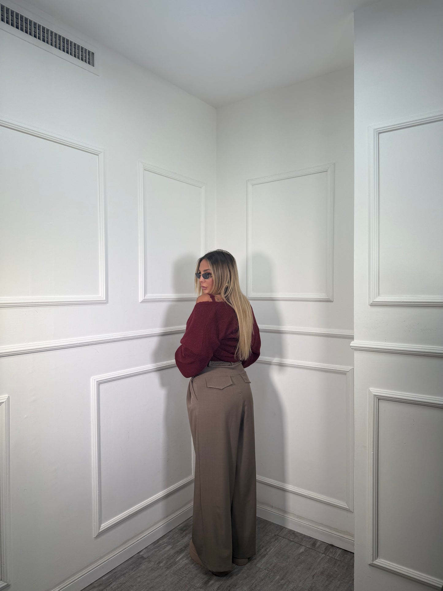 Pantaloni palazzo Back to Office taupe 6271