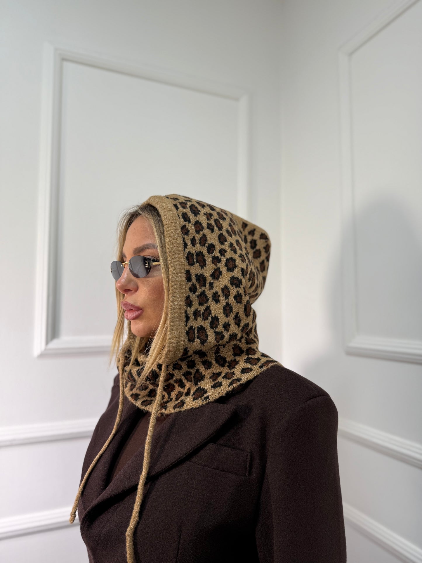 Balaclava in lana maculato