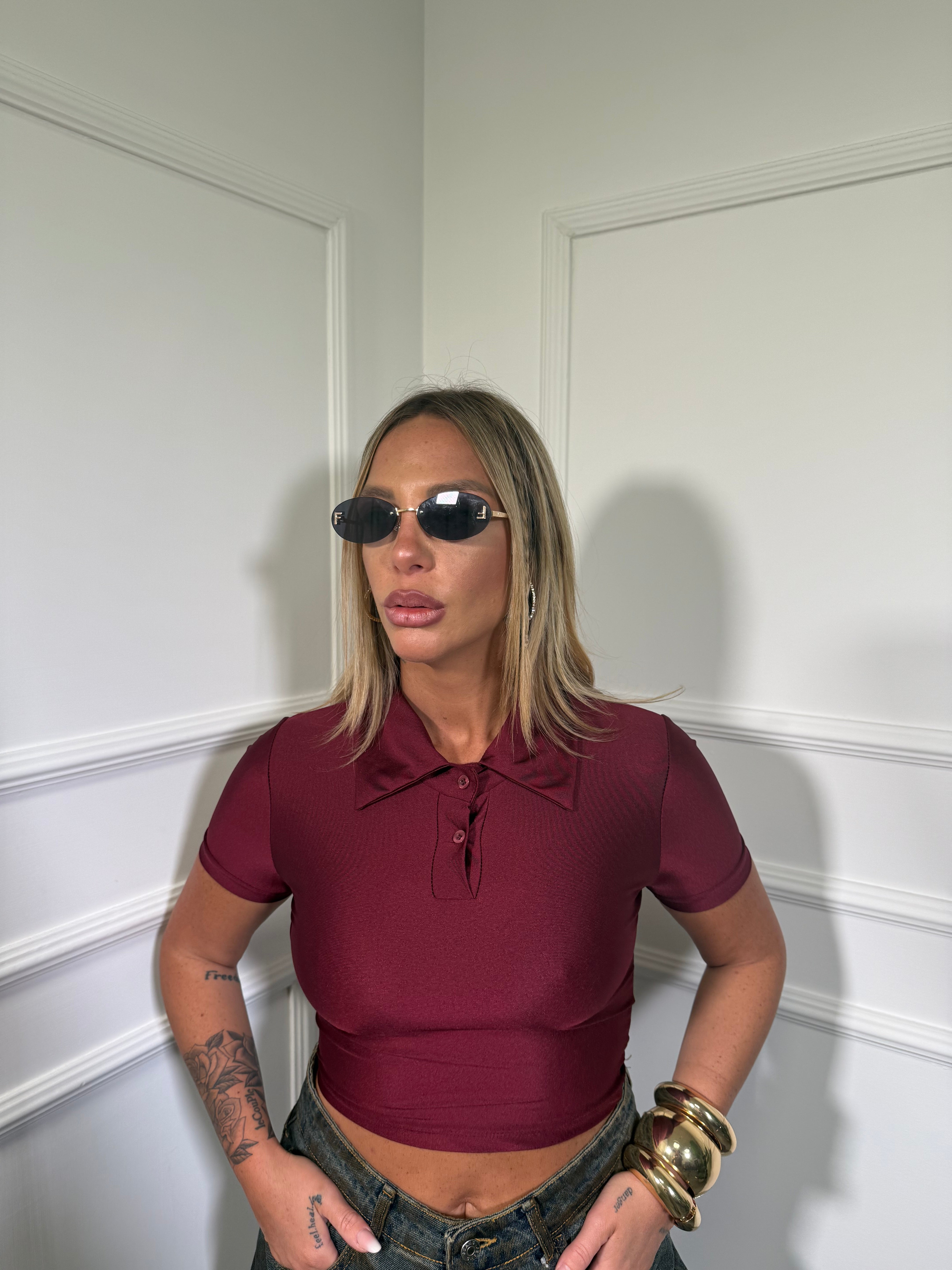 Polo in lycra crop Benny (vari colori) 0808