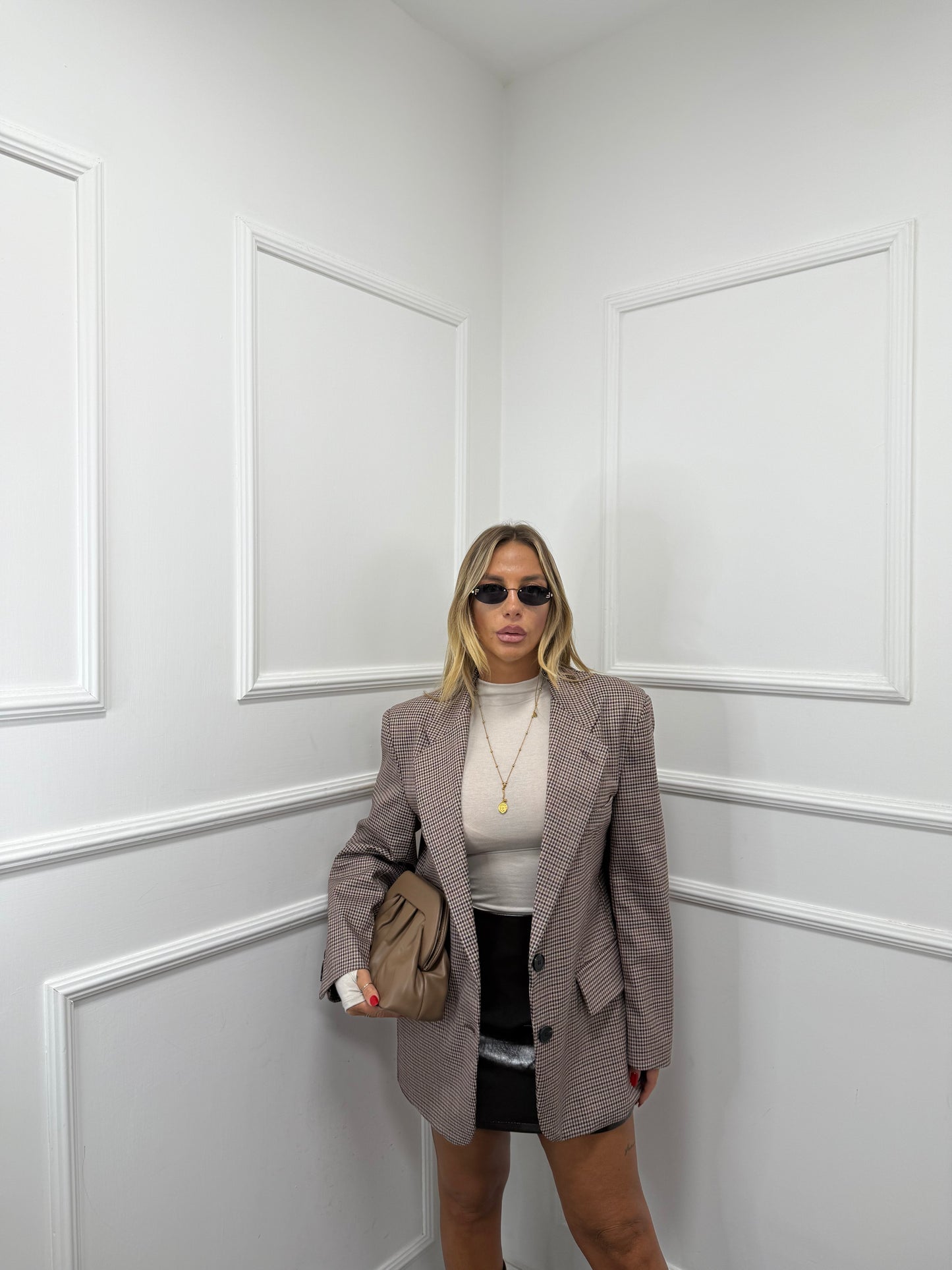 Blazer pied de poule British bordeaux ld3525 by lumina