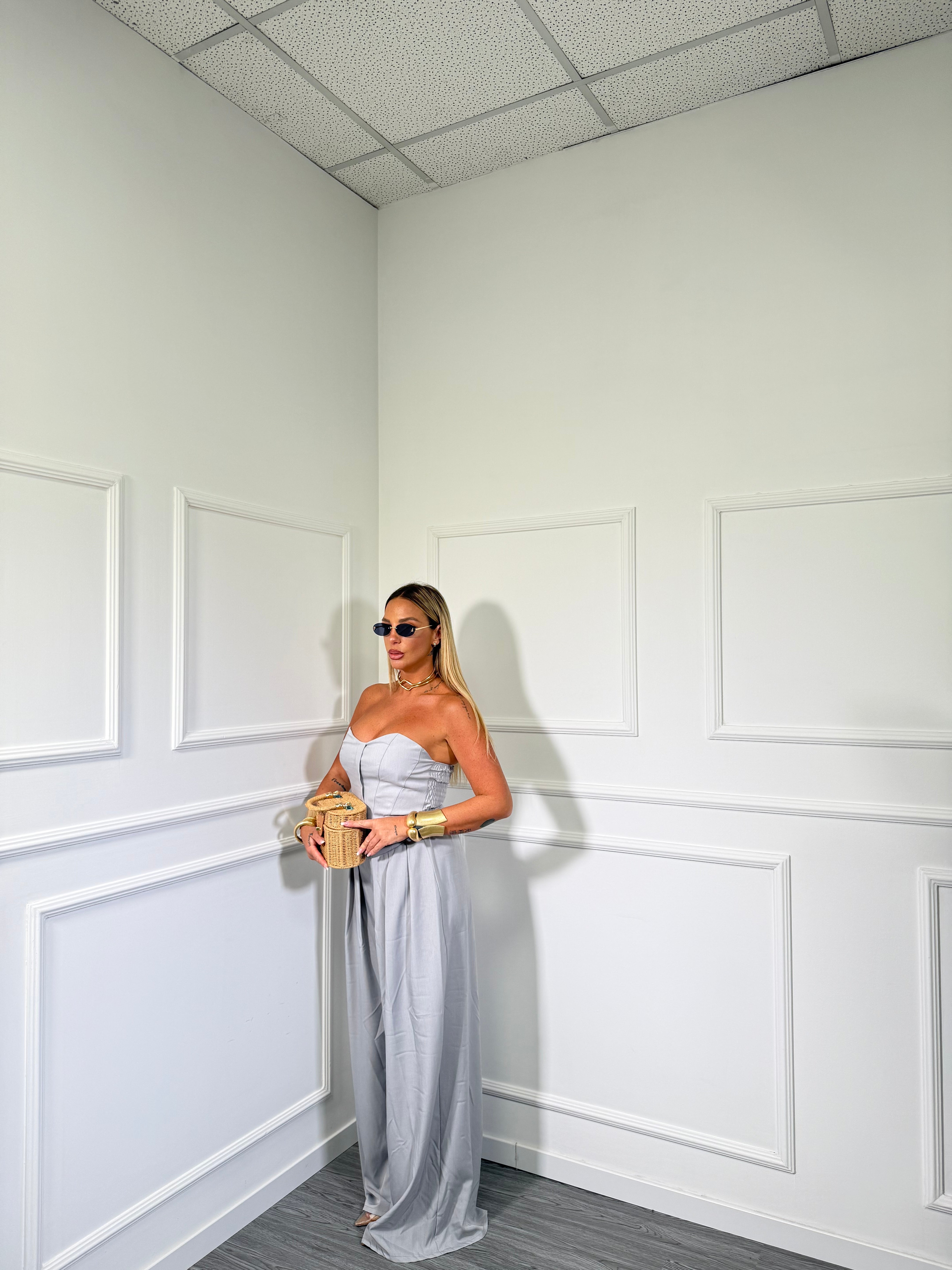Jumpsuit a palazzo Nicla ghiaccio 13254