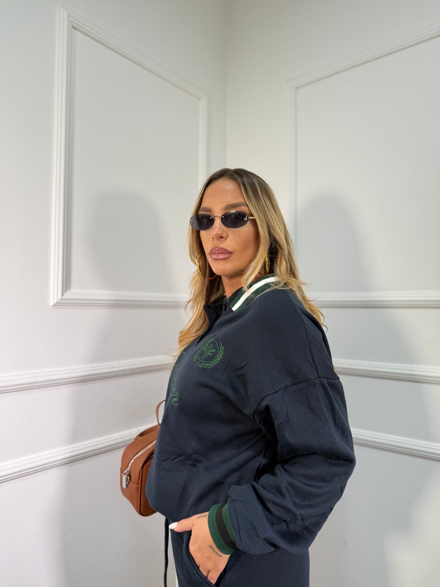 Coordinato in tuta Player blu navy rt701