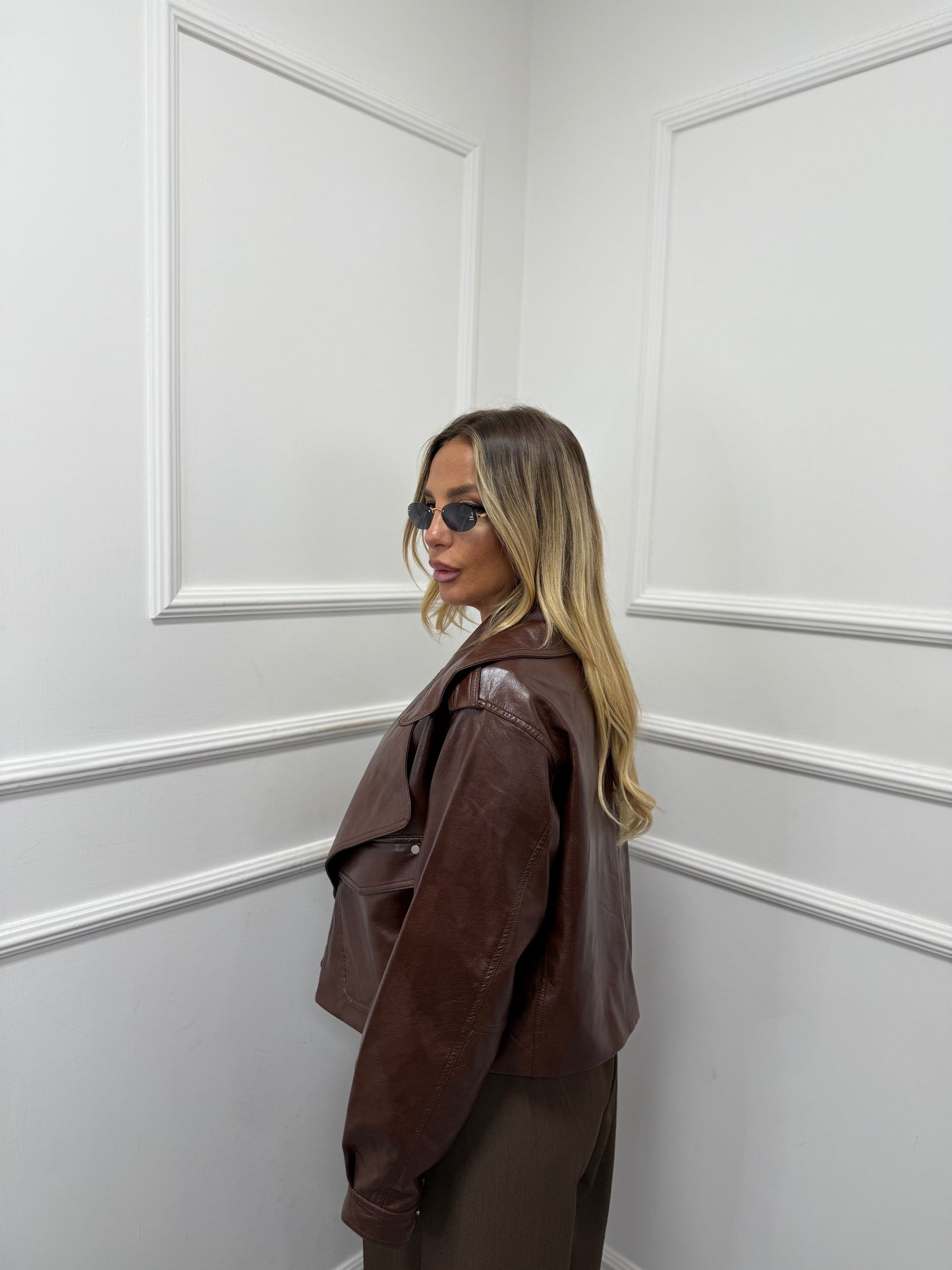 Chiodo oversize Valley caffè mu9126 premium quality