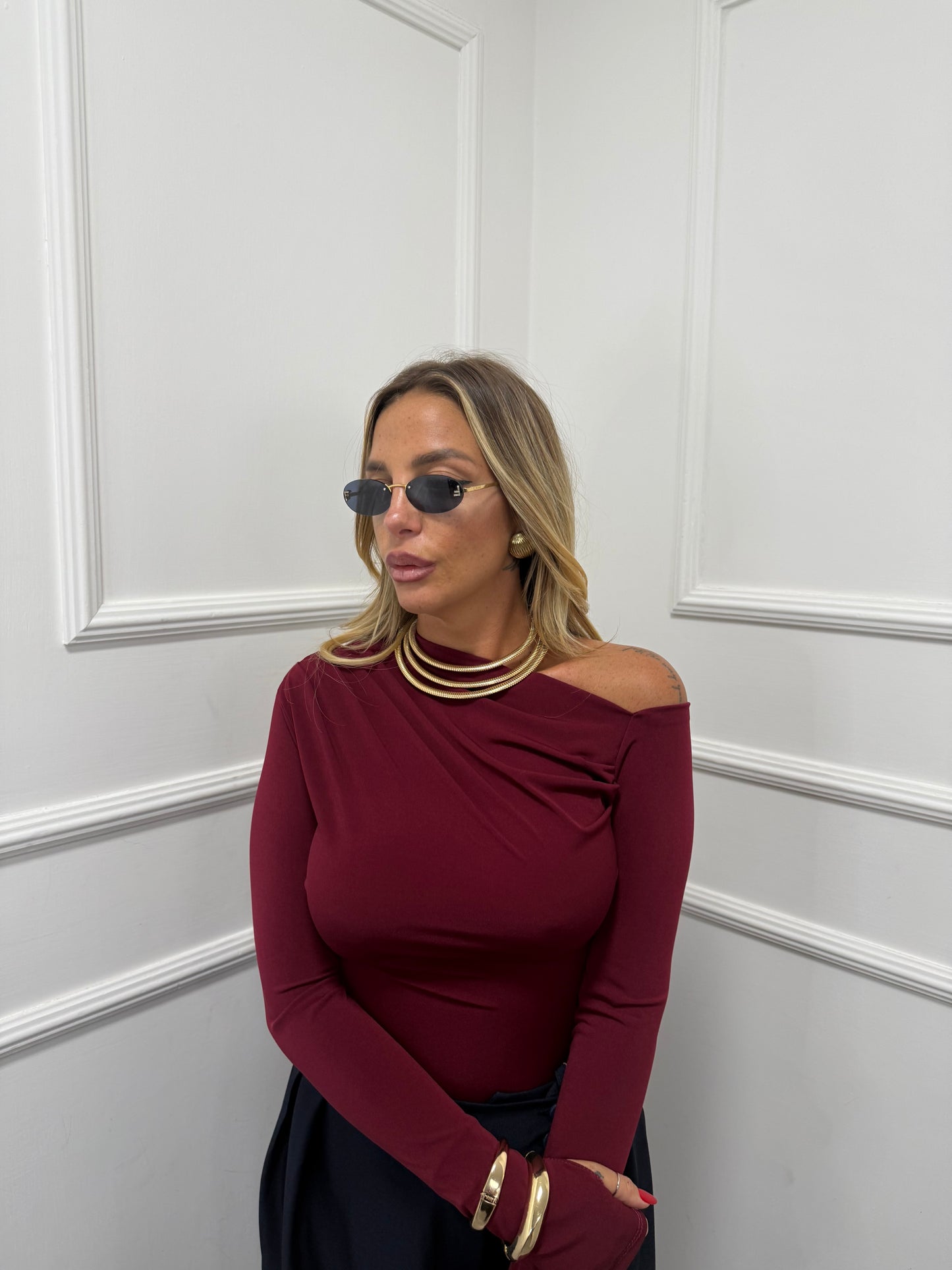 Shirt in lycra Kim bordeaux 24392