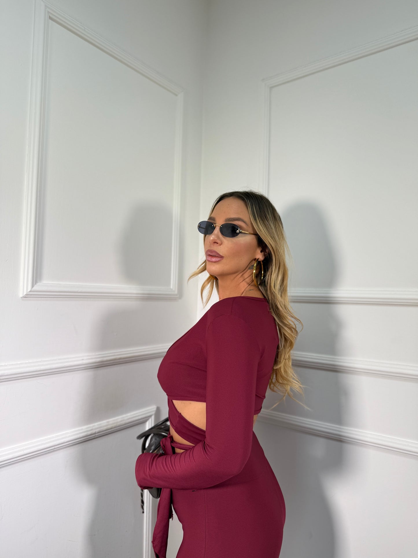 Coordinato in lycra Urban bordeaux 0001