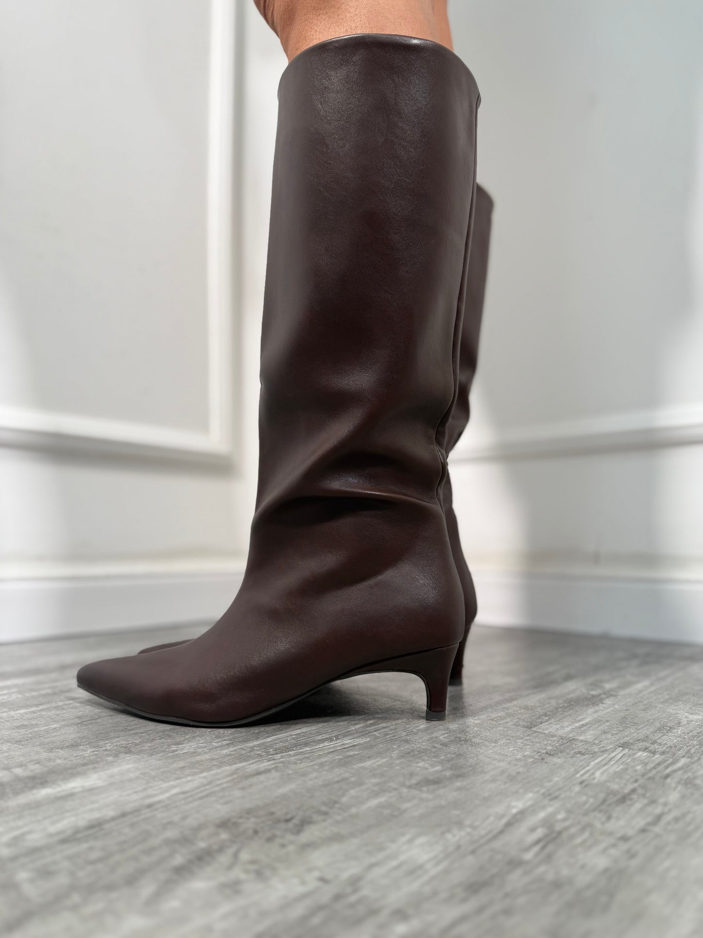 Stivali ecopelle cioccolato 788-209A