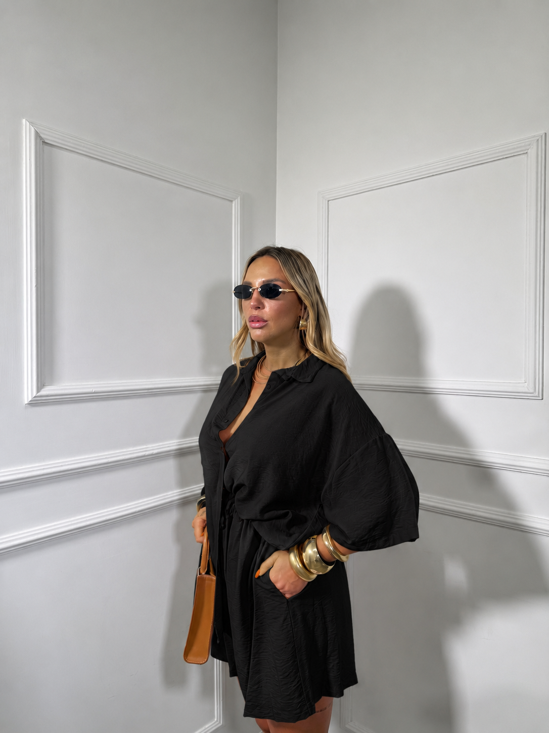 Coordinato mezza manica (curvy) Niside nero 8490