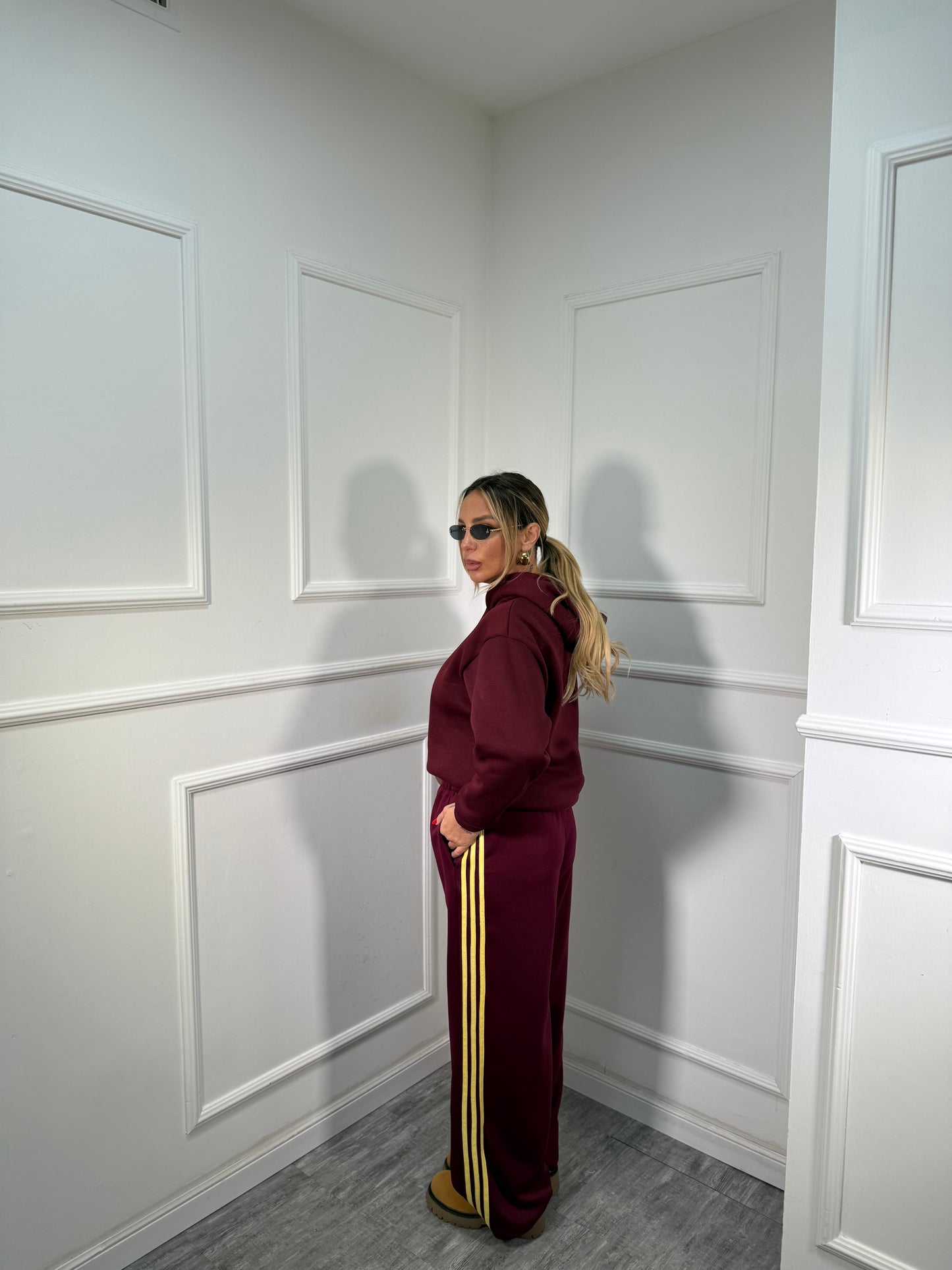 Pantatuta palazzo Running bordeaux/giallo p20556