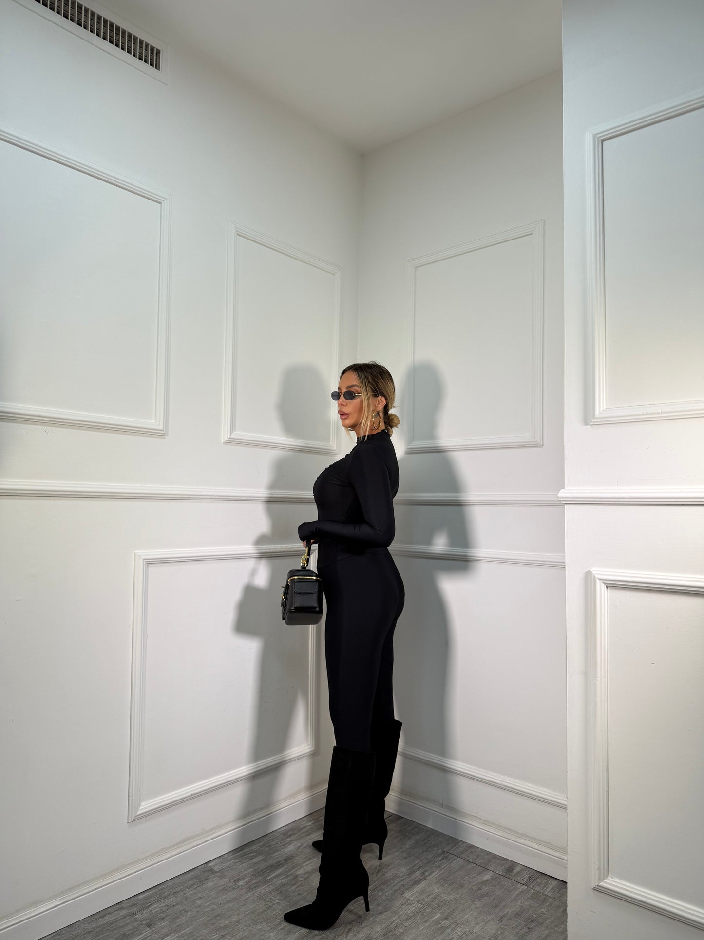 Coordinato in lycra Dafne nero 16372