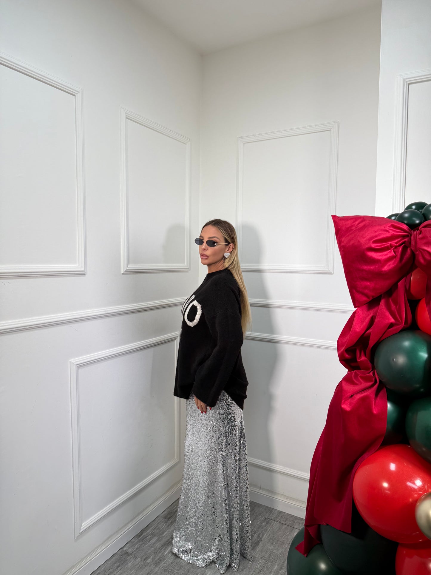 Longuette in micro paillettes Glamour argento 6658