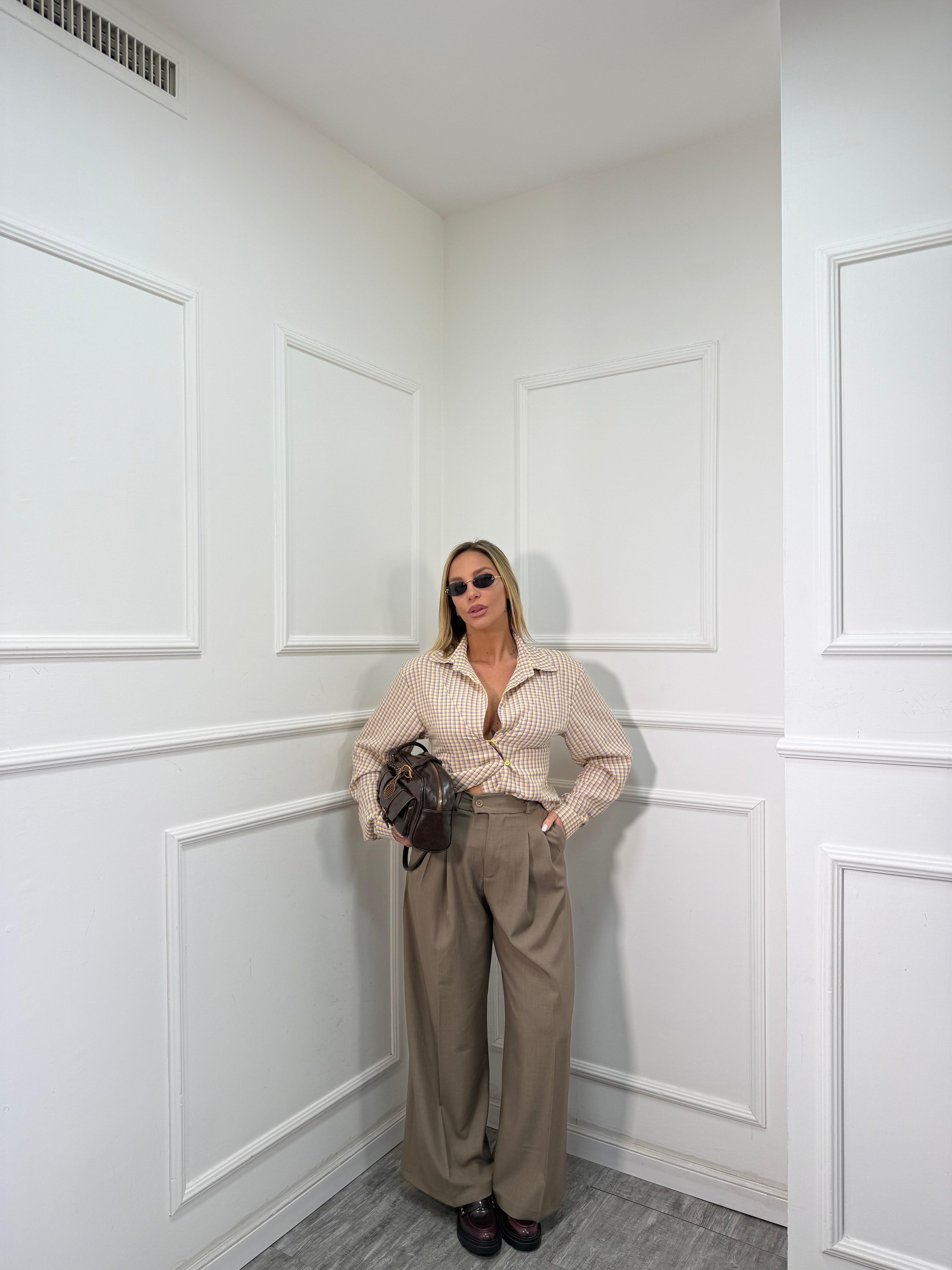 Pantaloni palazzo Back to Office taupe 6271