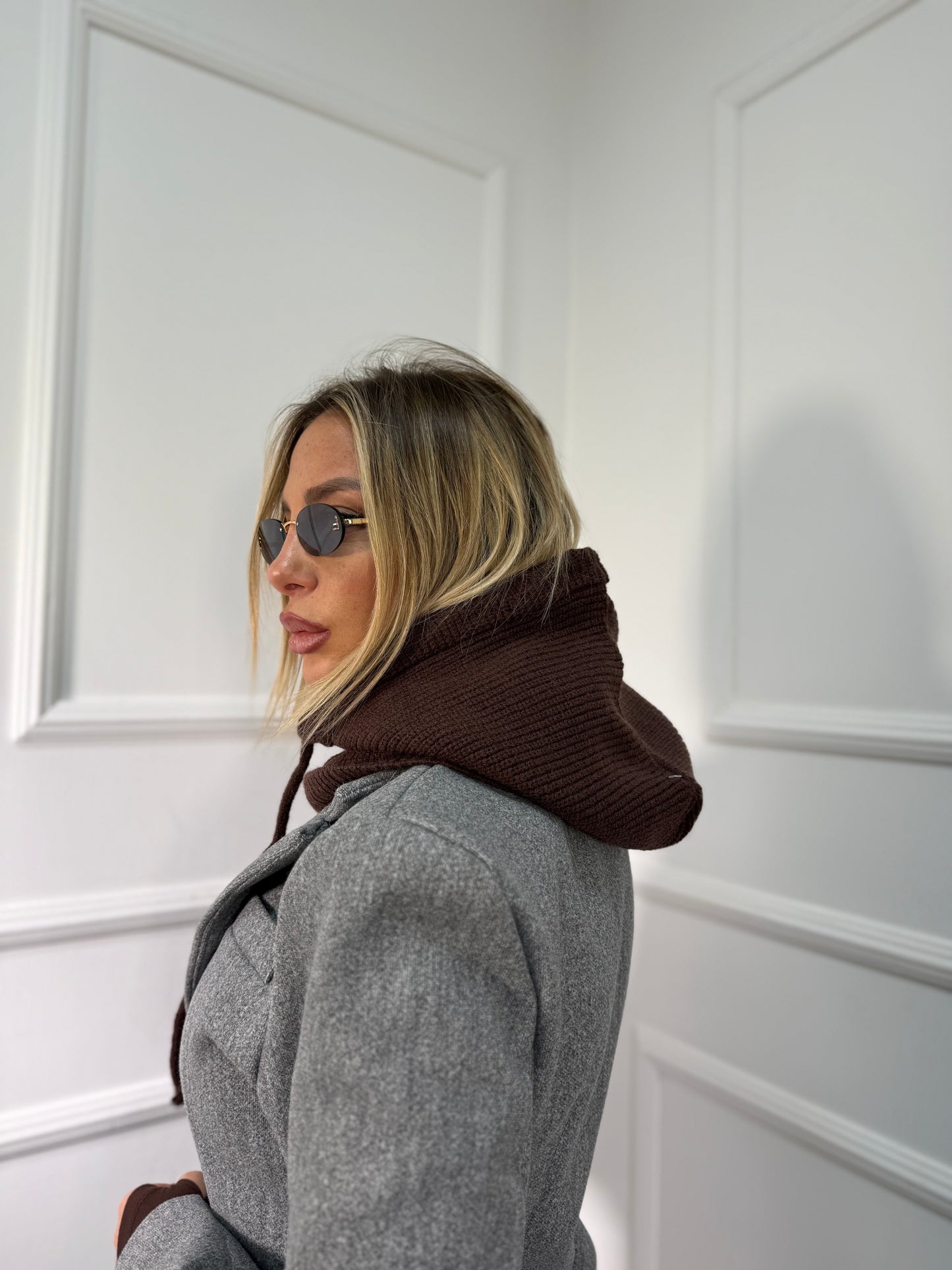 Balaclava in lana cioccolato