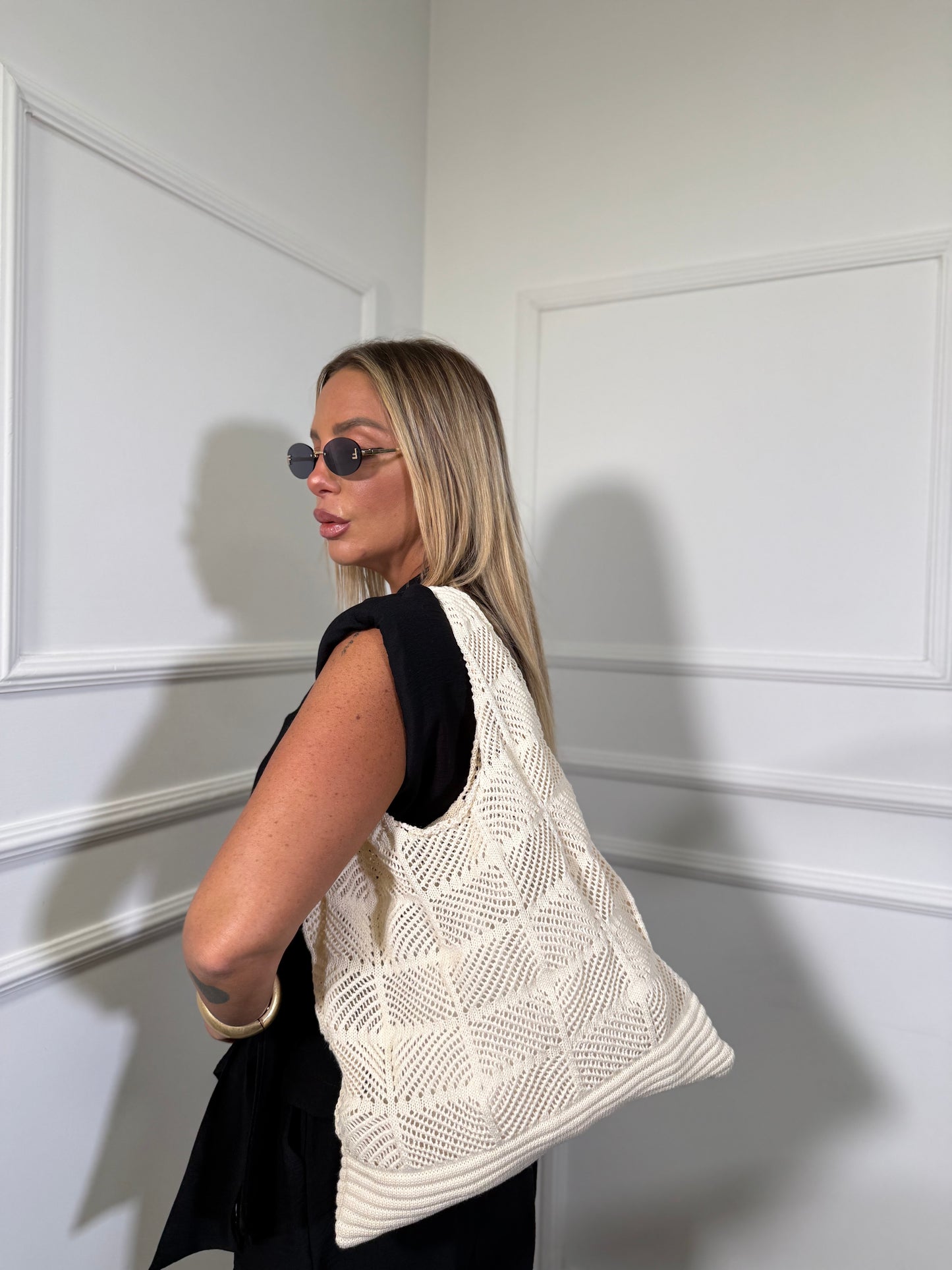 Borsa traforata in macramè (vari colori)
