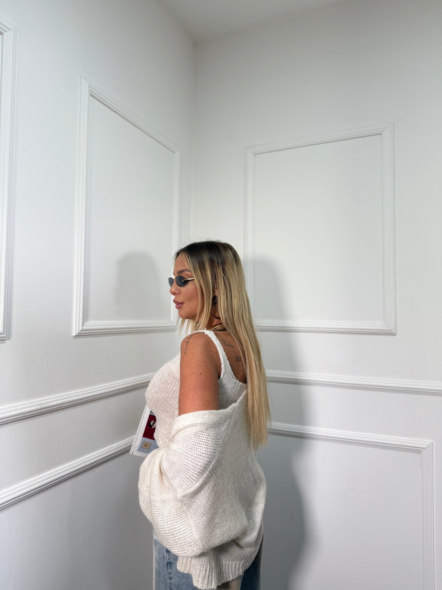 Twin set in lana cotta Bunny beige