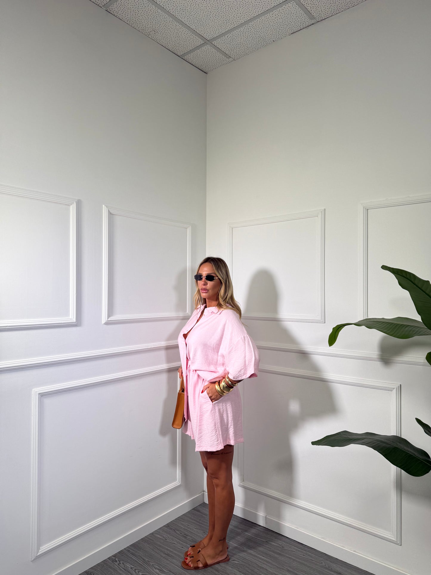 Coordinato mezza manica (curvy) Niside rosa 8490