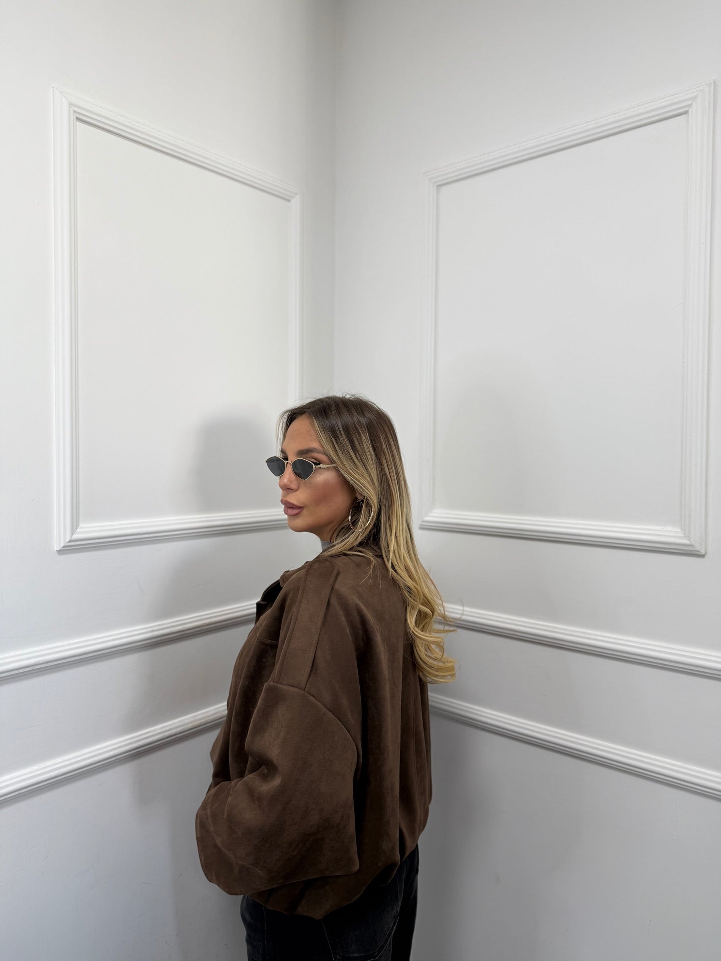 Bomber eco camoscio Web marrone 25083