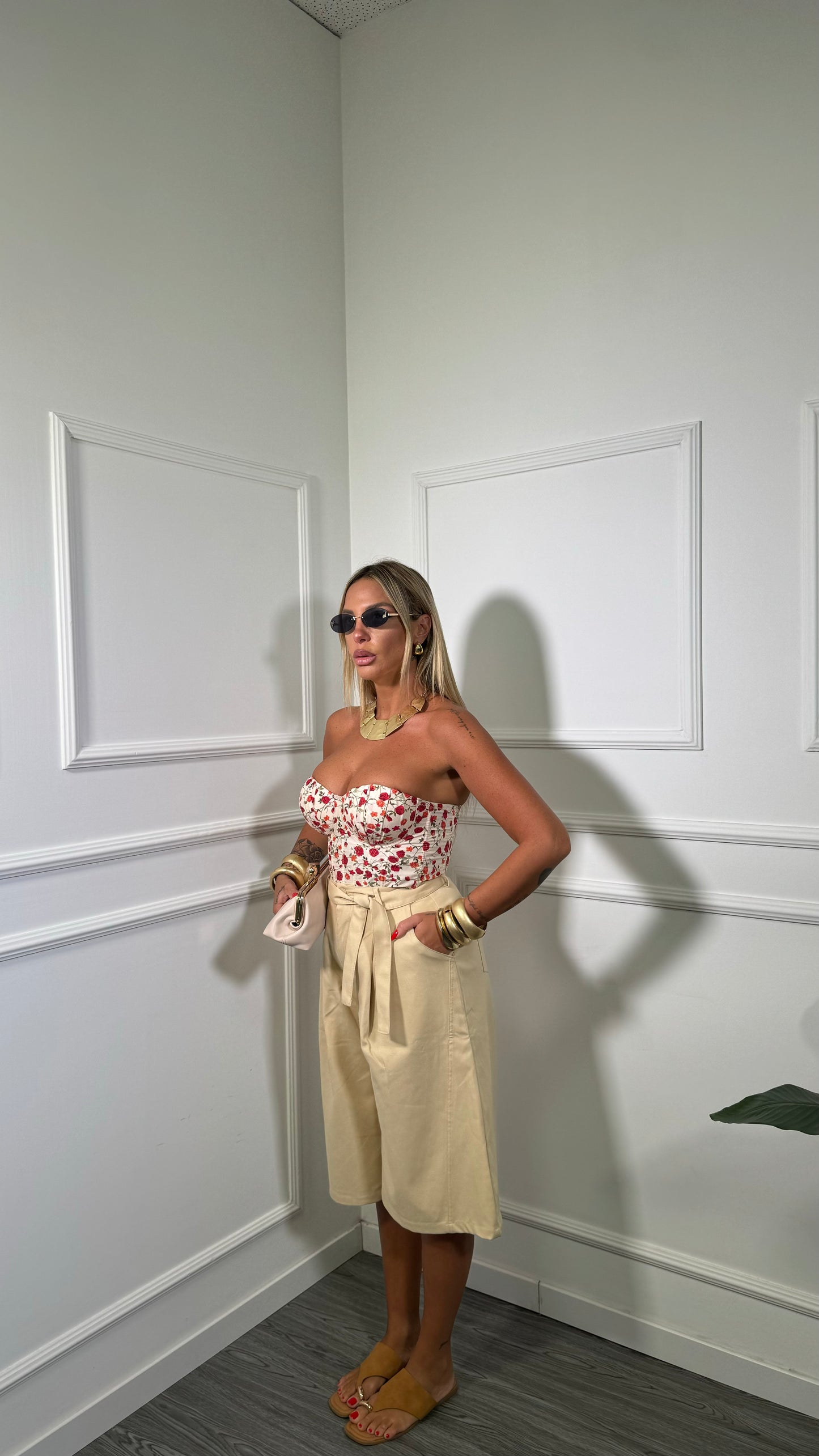 Bermuda misto lino Niside beige