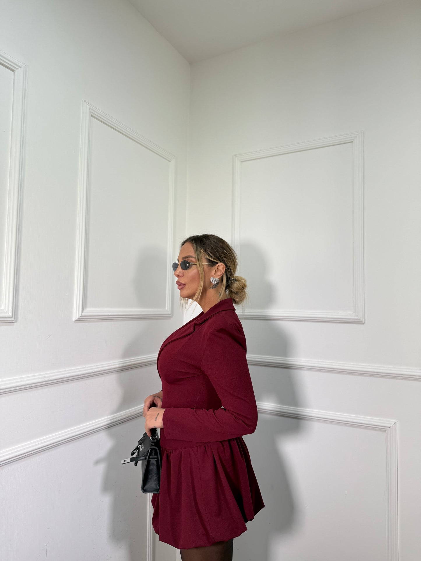 Abito giacca balloon Samyra bordeaux 45135