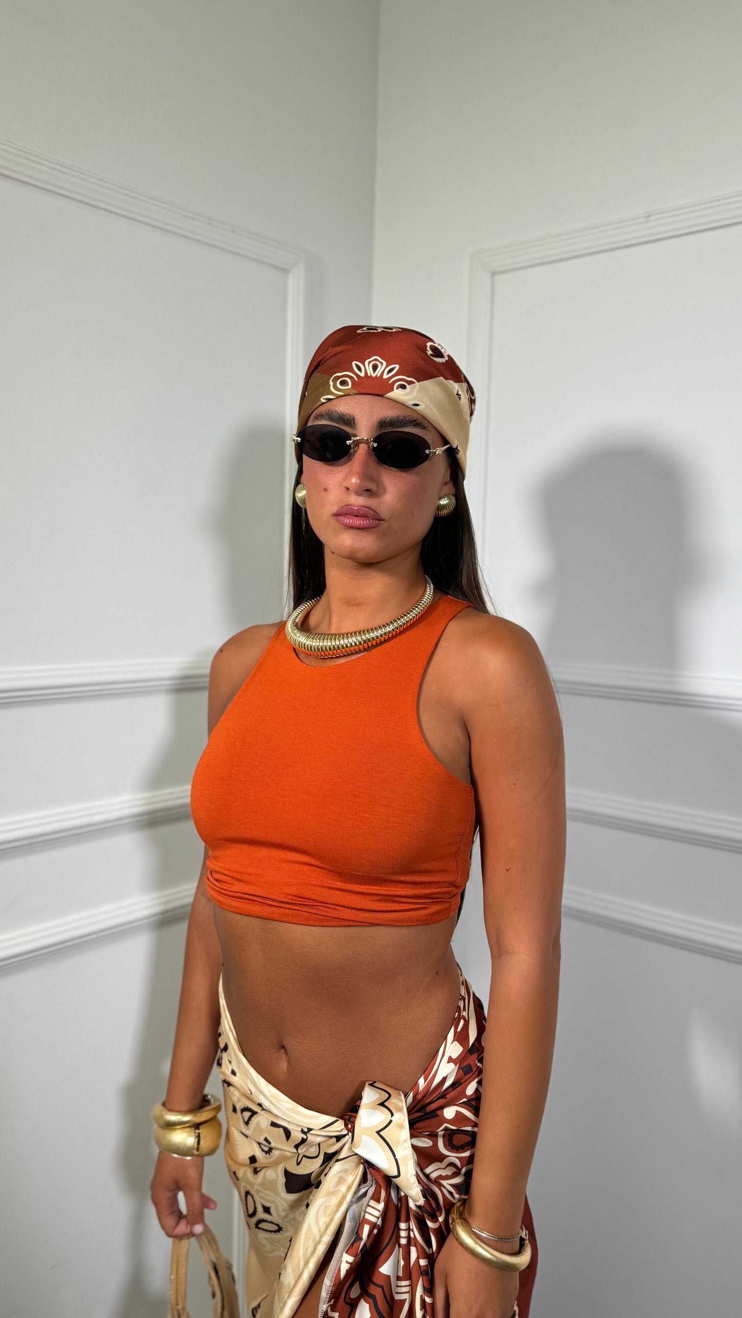 Canotta in cotone crop Zahyra coccio 22086