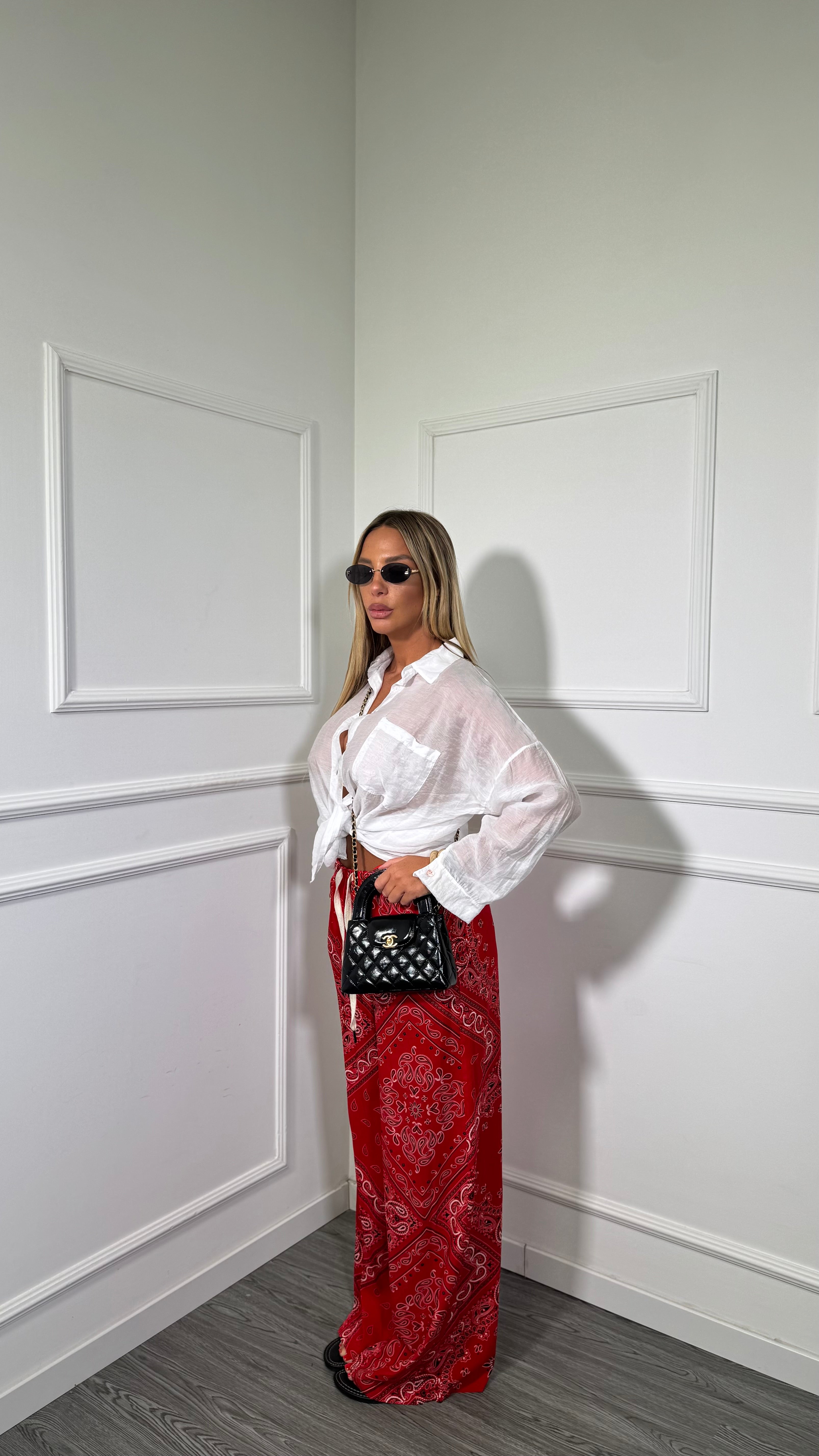 Pantaloni fantasia bandana Hermana rosso 710388