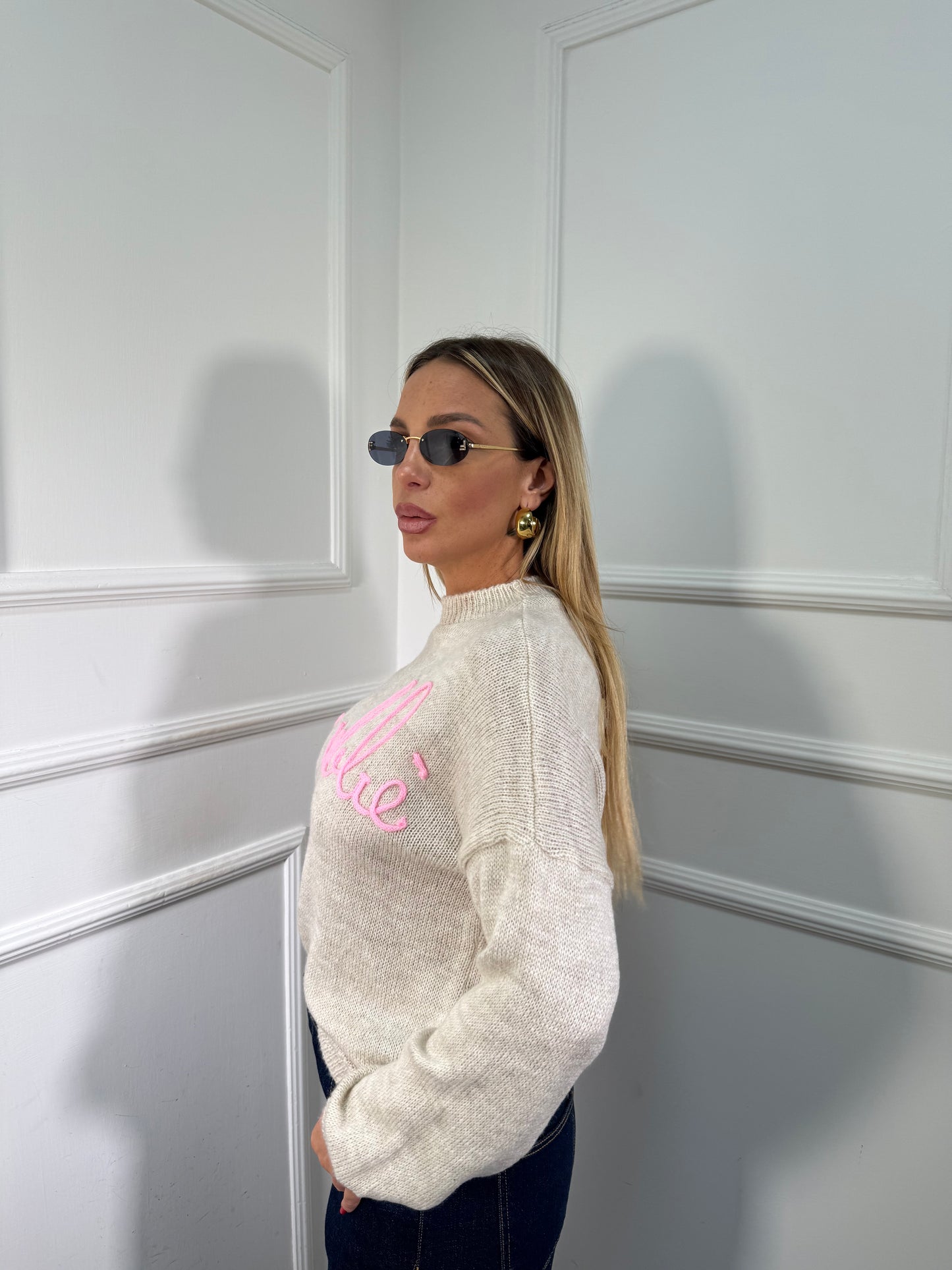 Pullover misto lana No vabbè beige 258428