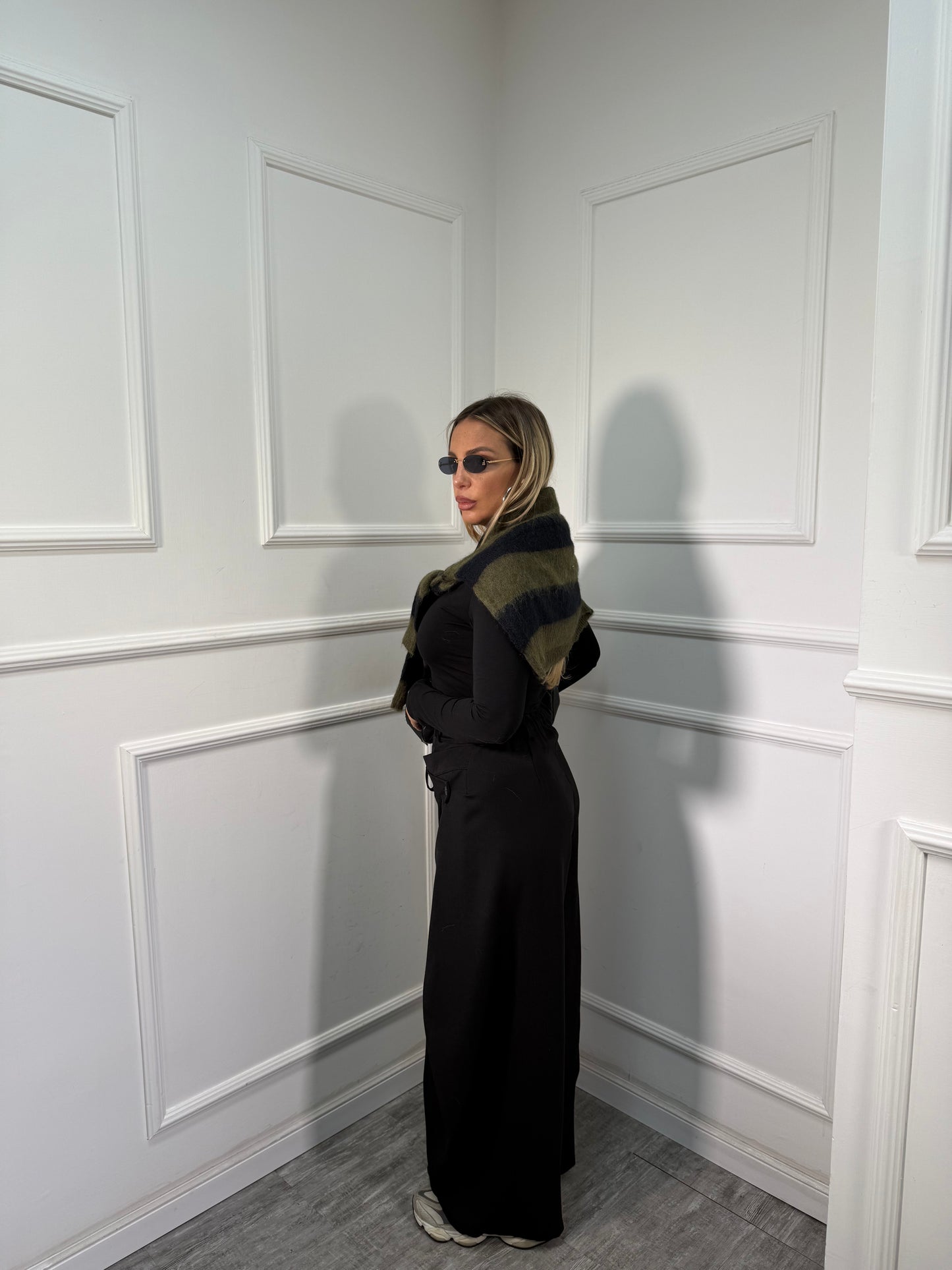 Pantaloni balloon doppio bustino asimmetrico Tokyo nero nf9251