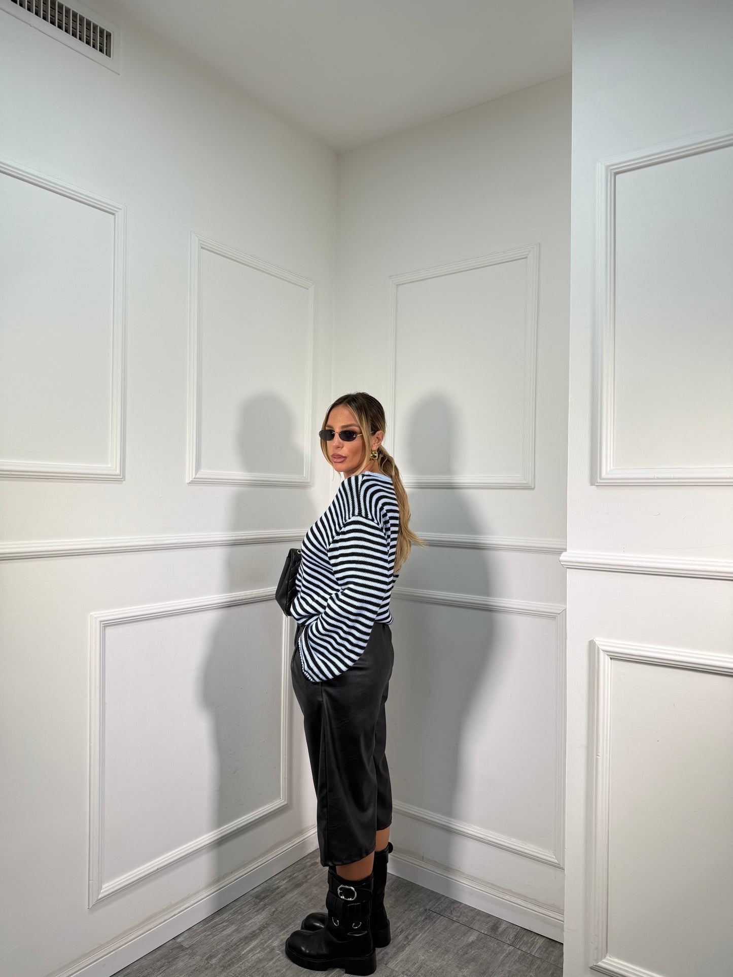 Bermuda in ecopelle Orlando nero 18197