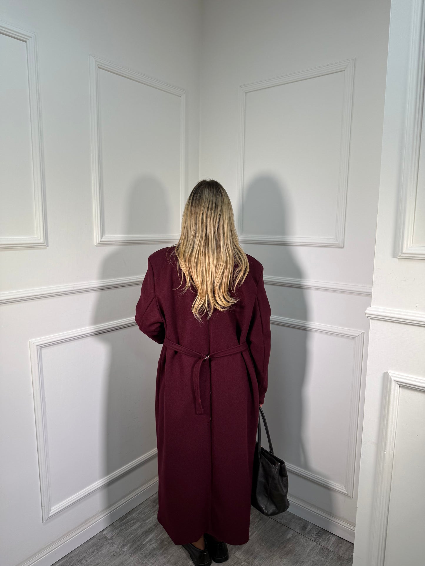 Cappotto doppiopetto con cinturino sul retro Broadway bordeaux m11149