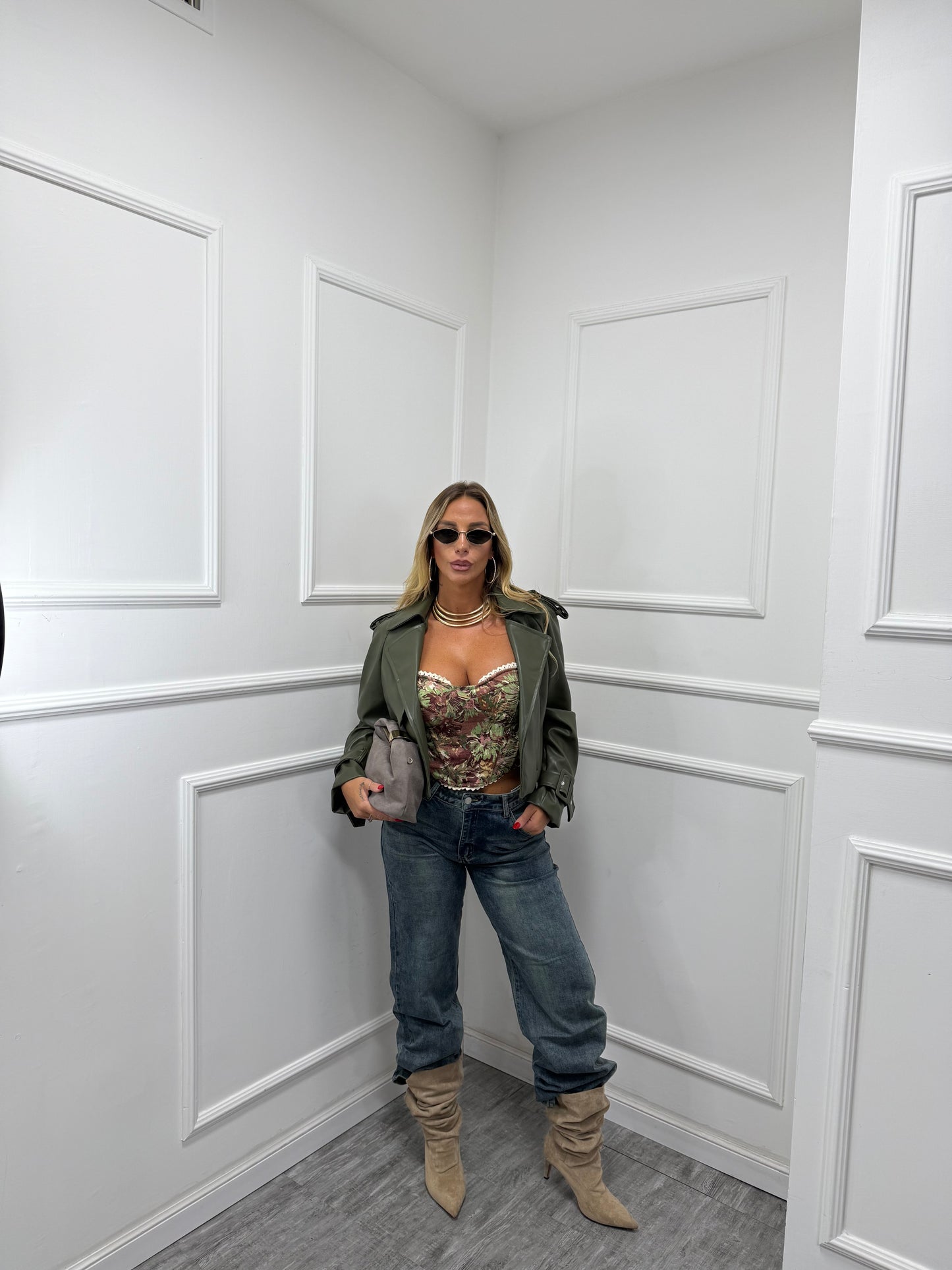 Trench crop ecopelle Harrow verde kiwi 87500