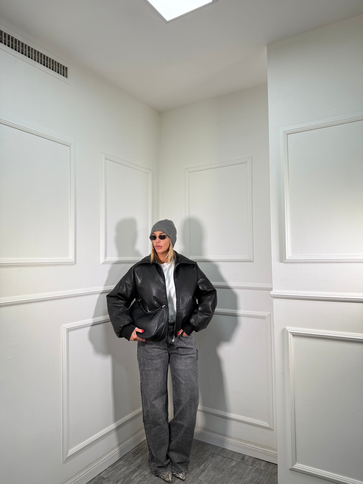 Bomber balloon ecopelle Darlying premium quality nero 8931