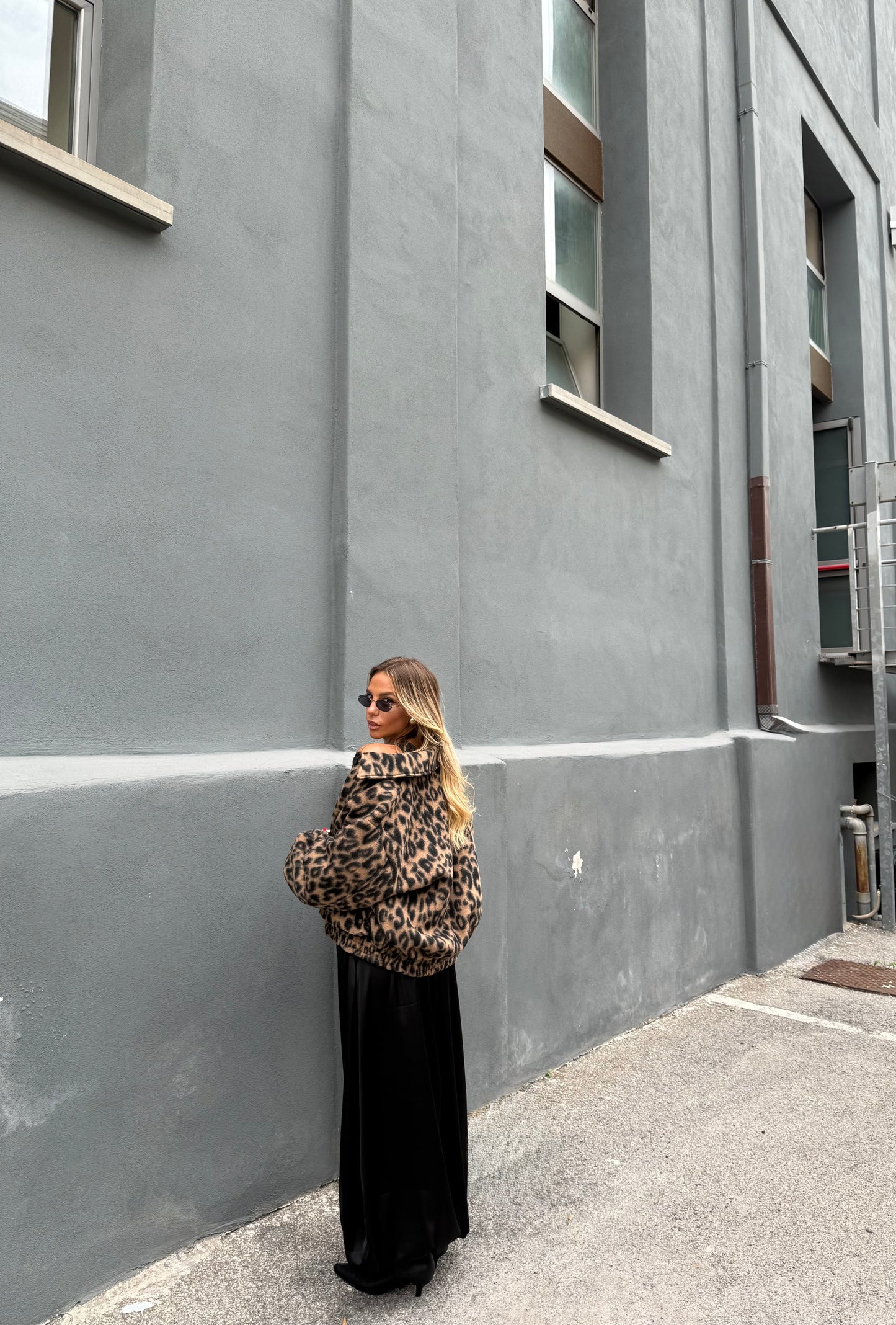 Giacca oversize in lana cotta maculata Cadillac by lumina l9386